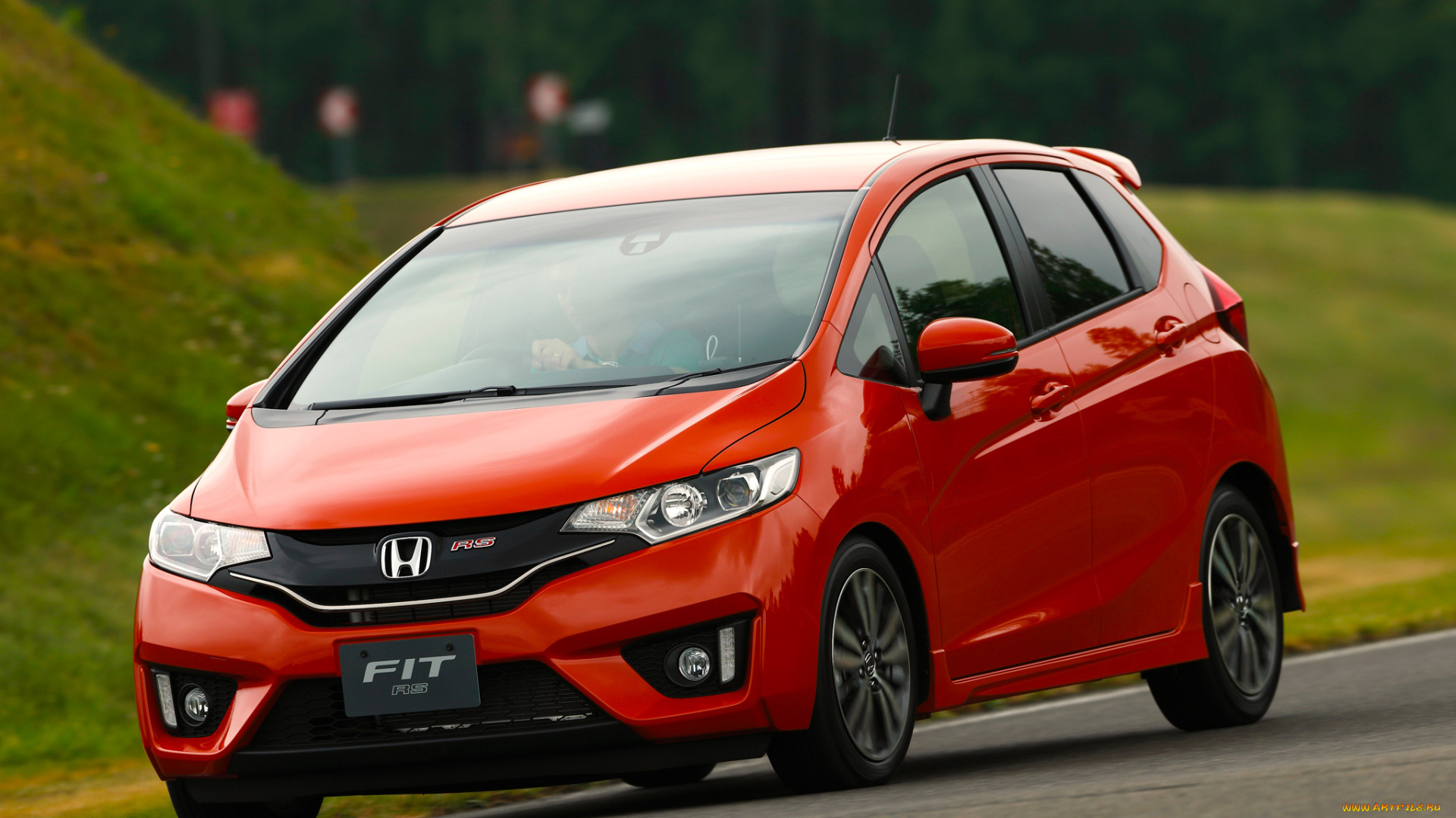 автомобили, honda, красный, 2013г, fit, rs