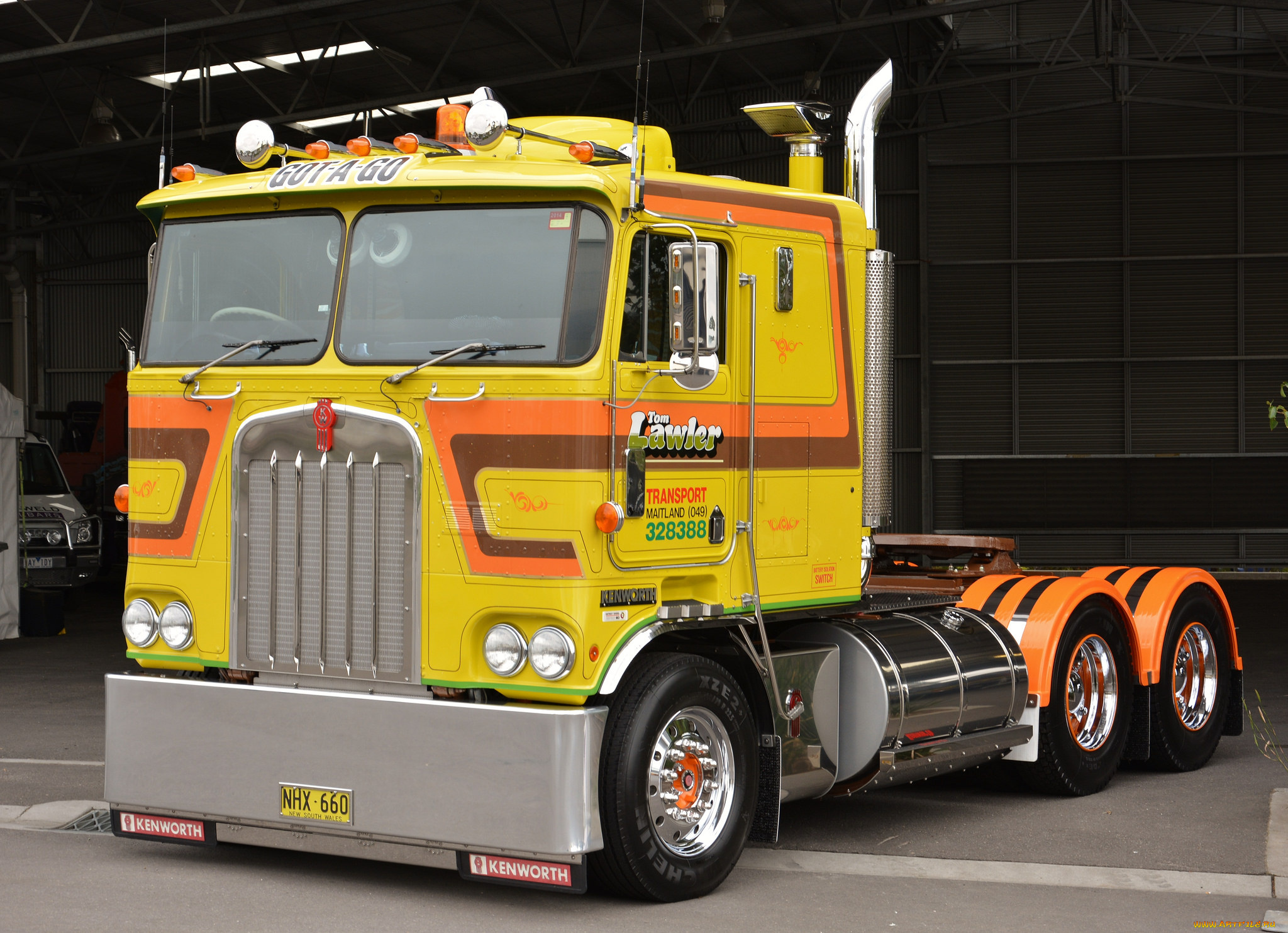 автомобили, kenworth, тяжелый, грузовик, седельный, тягач