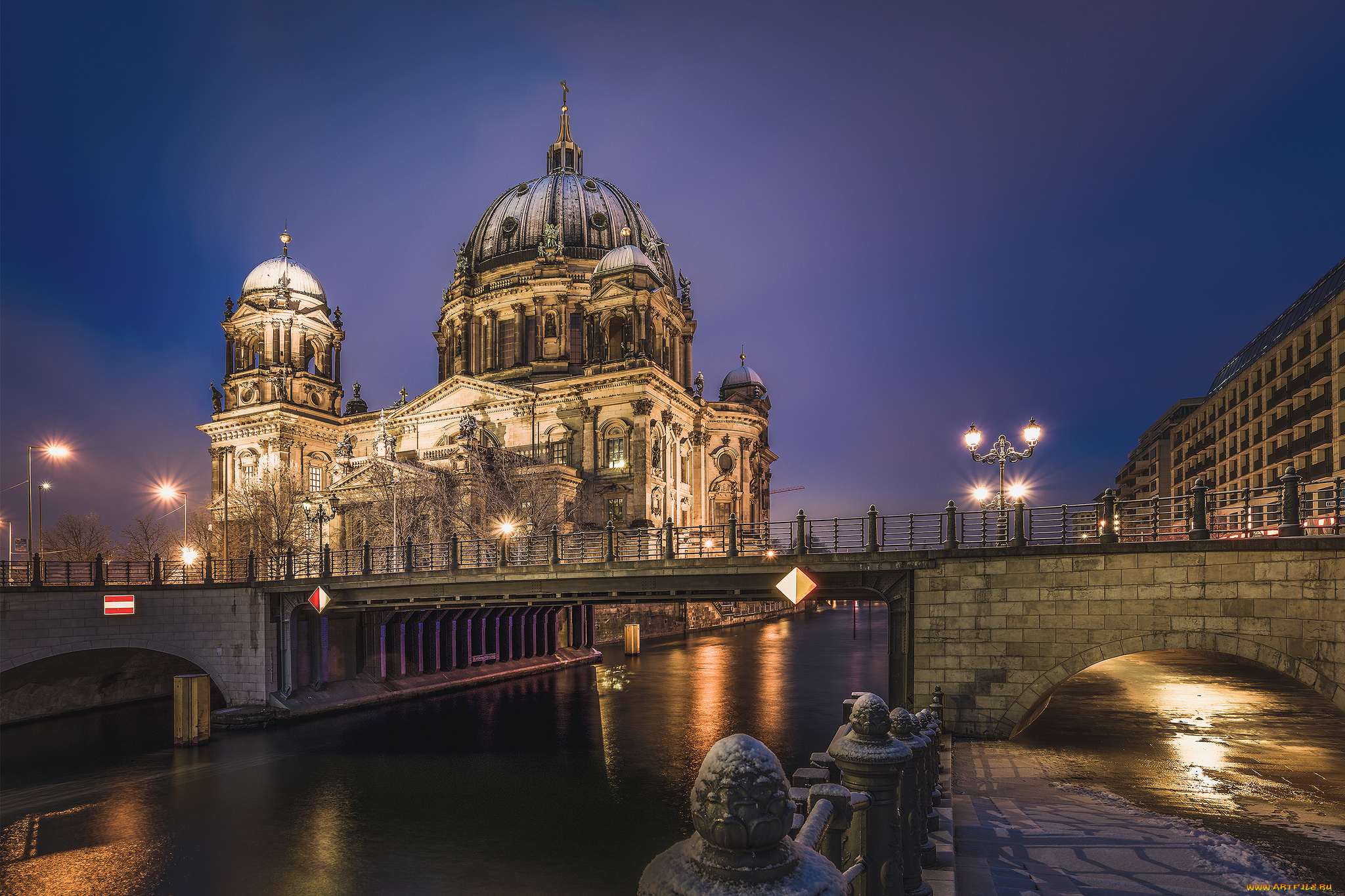 berlin, cathedral, города, берлин, , германия, собор, ночь