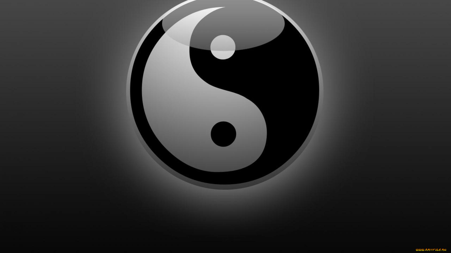 3д, графика, инь-Янь, , yin, yang, фон, логотип