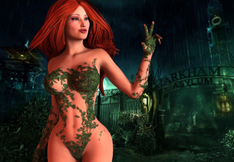 Картинка 3д+графика фантазия+ fantasy девушка взгляд фон рыжая лесная