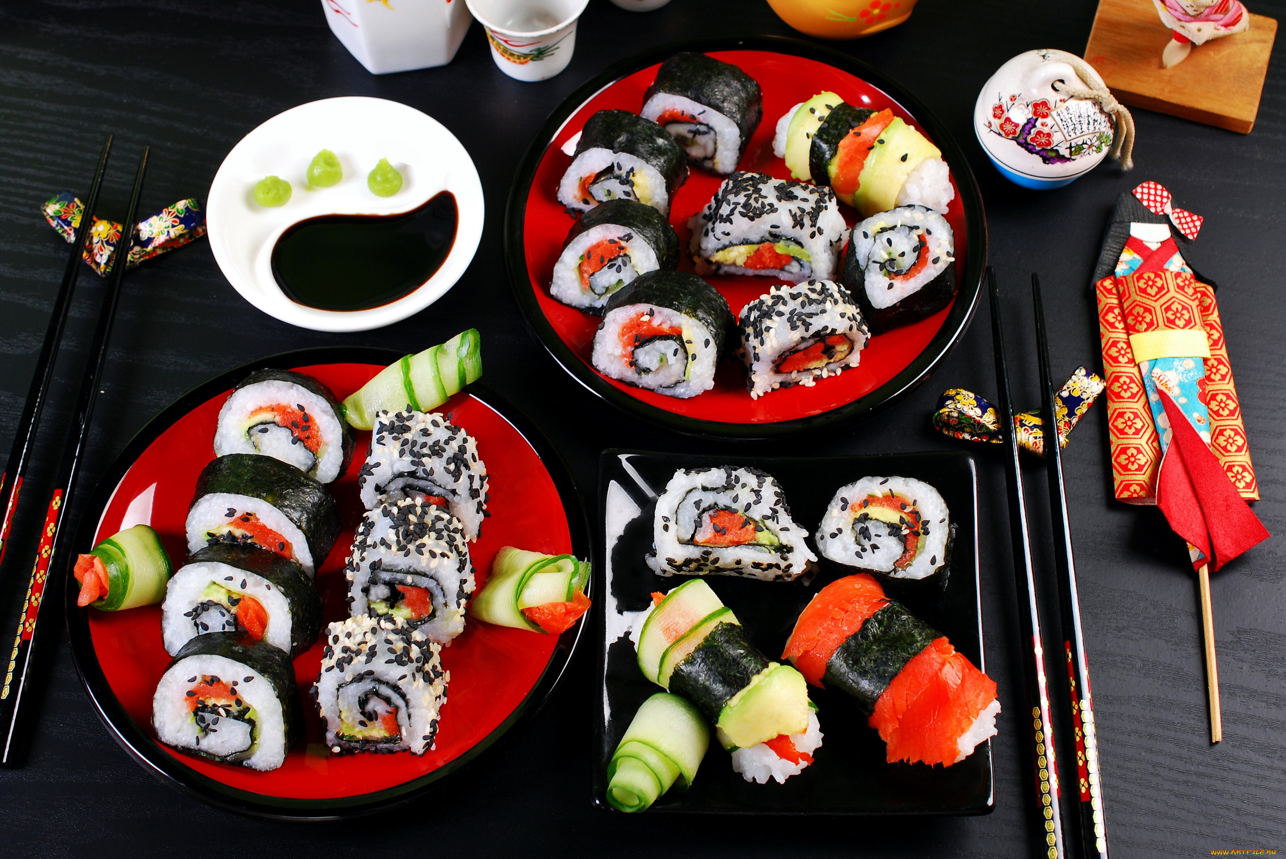 еда, рыба, , морепродукты, , суши, , роллы, роллы, японская, кухня, ассорти, суши