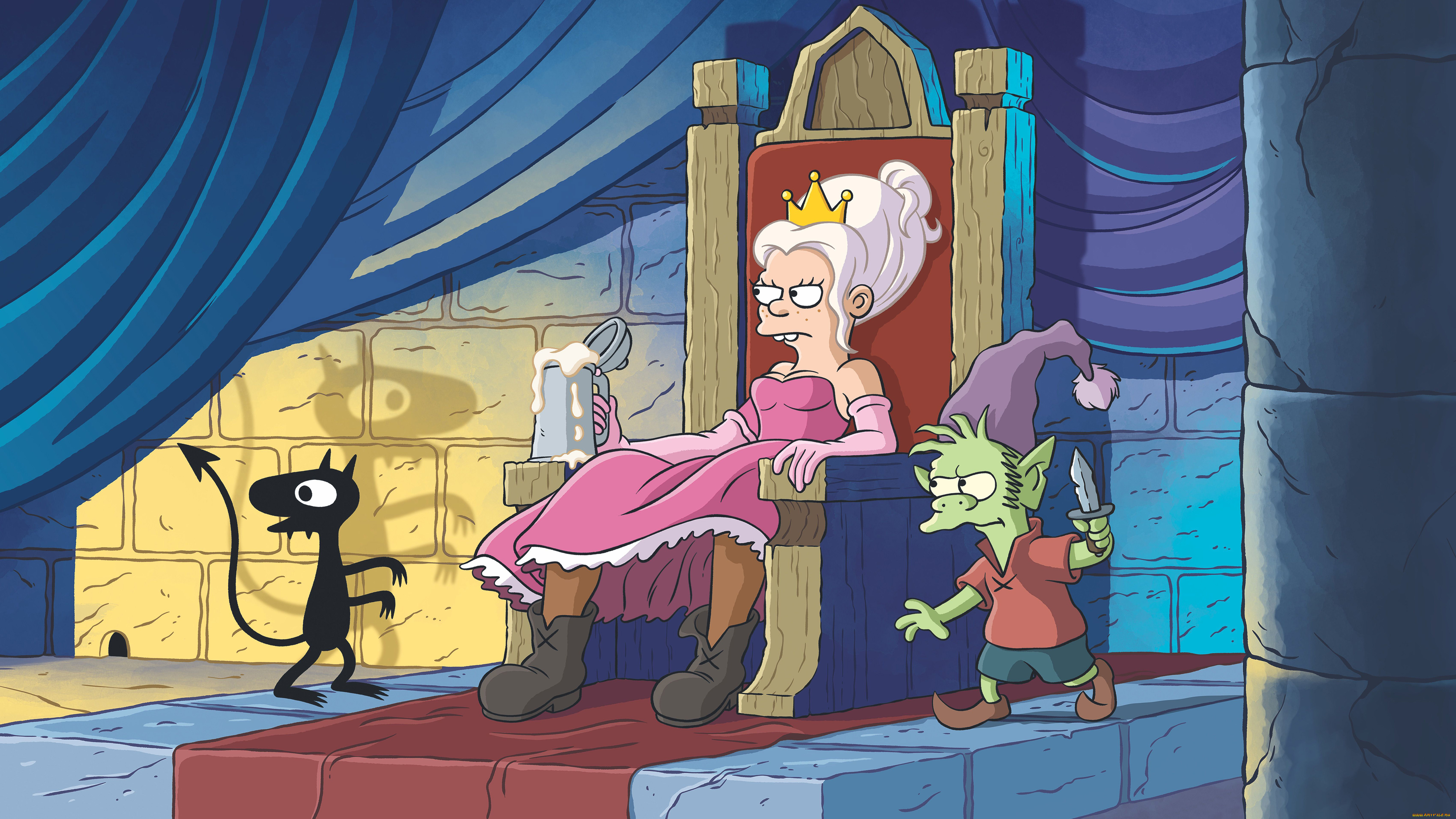 мультфильмы, disenchantment, luci, elfo, bean, разочарование