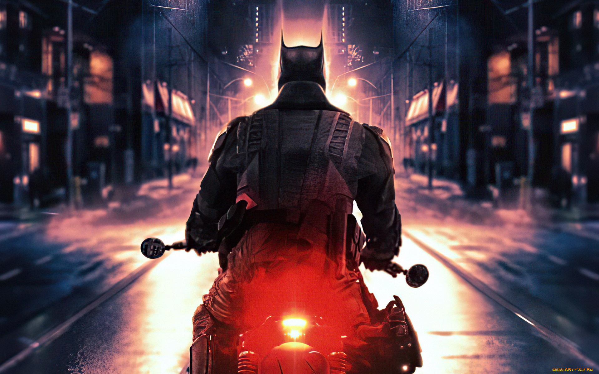 кино, фильмы, the, batman, бэтмен, мотоцикл, город