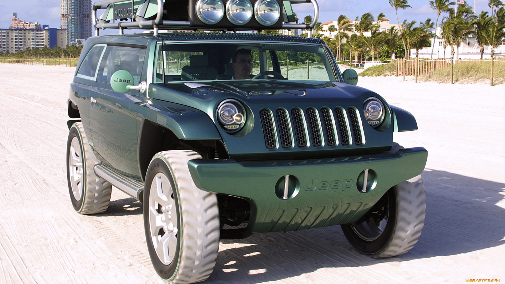 автомобили, jeep, concept, willys, 2, зеленый, 2001