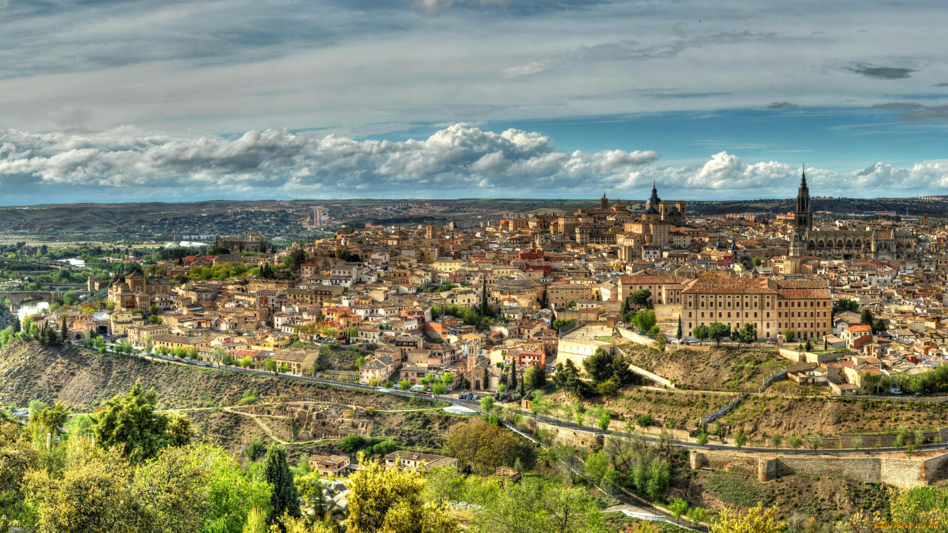 испания, , toledo, города, толедо, , испания, toledo, дома, панорама