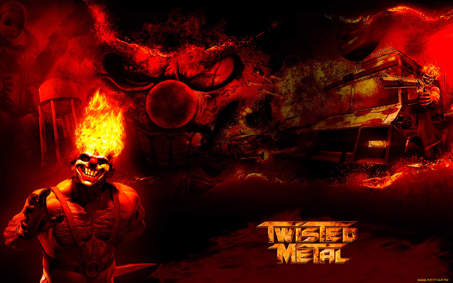 twisted, metal, видео, игры, клоун