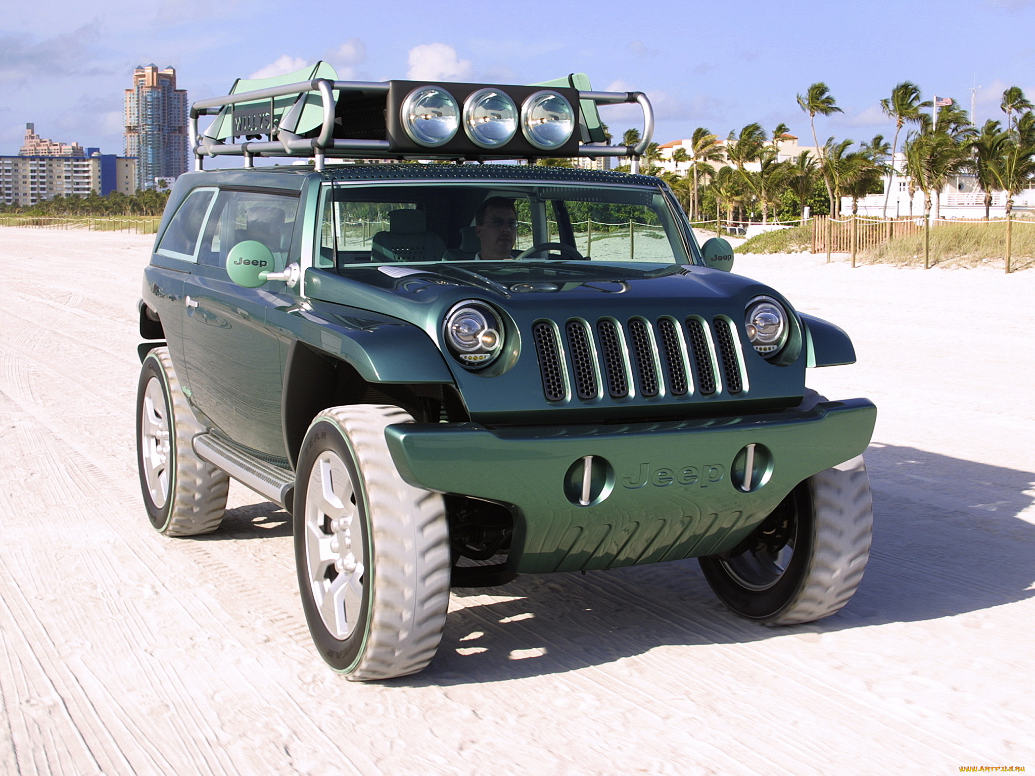 автомобили, jeep, concept, willys, 2, зеленый, 2001