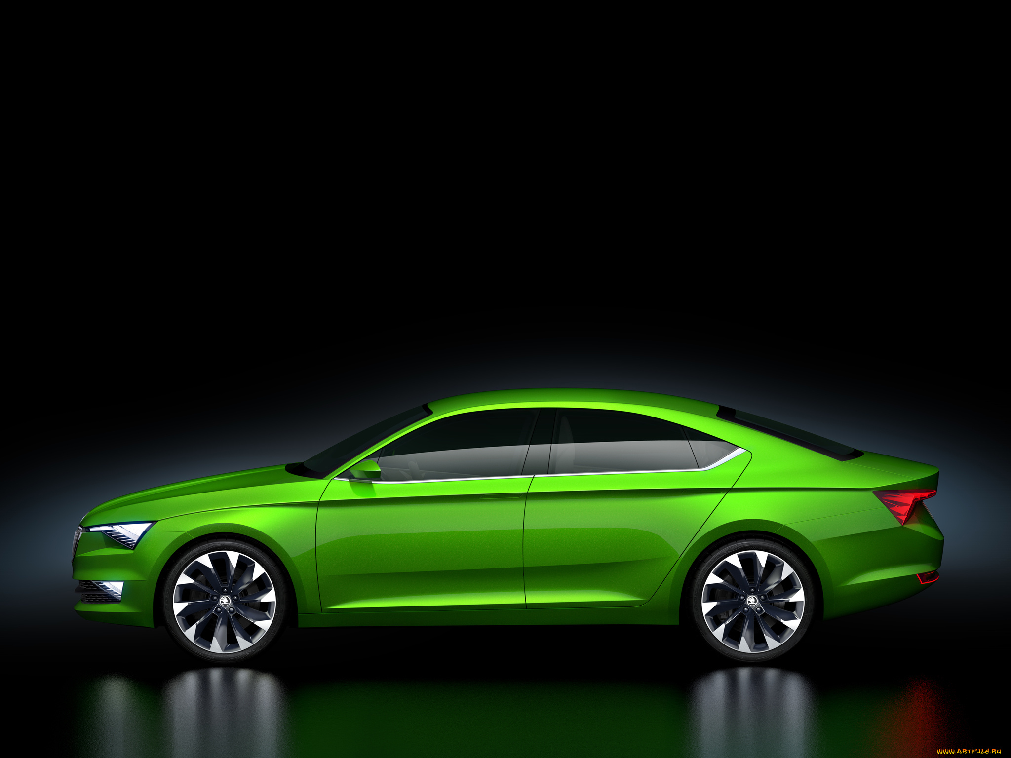 автомобили, skoda, зеленый, 2014, concept, visionc