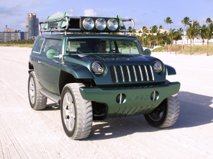 обоя автомобили, jeep, concept, willys, 2, зеленый, 2001