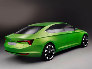 Картинка автомобили skoda зеленый 2014 concept visionc