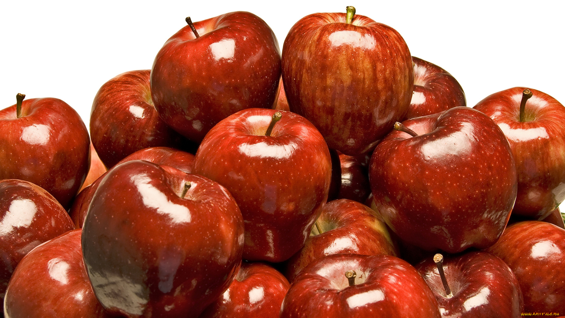 еда, Яблоки, много, красные, яблоки, фрукты