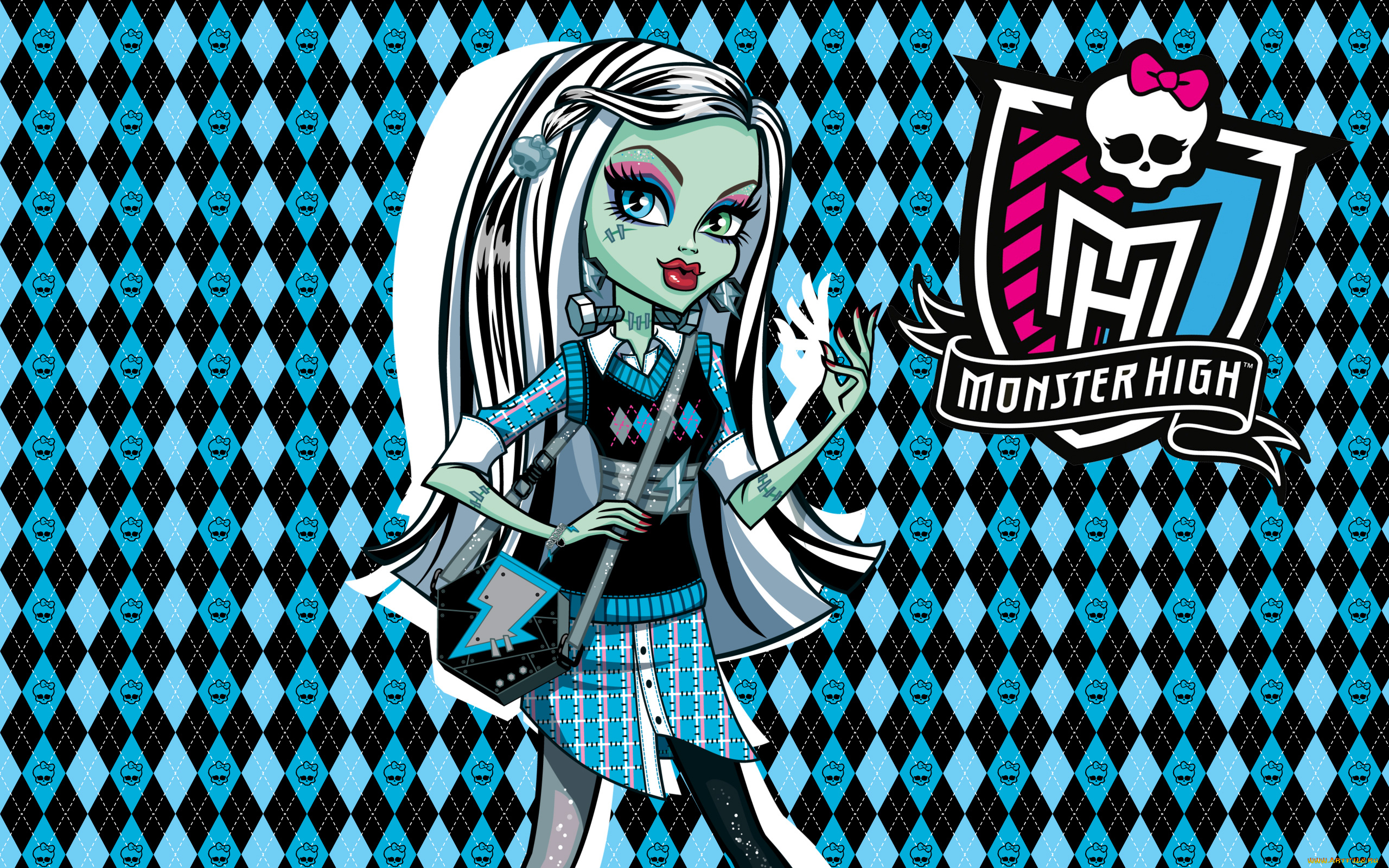 monster, high, мультфильмы, -, monster, high, девушка, фон, взгляд, monster, high