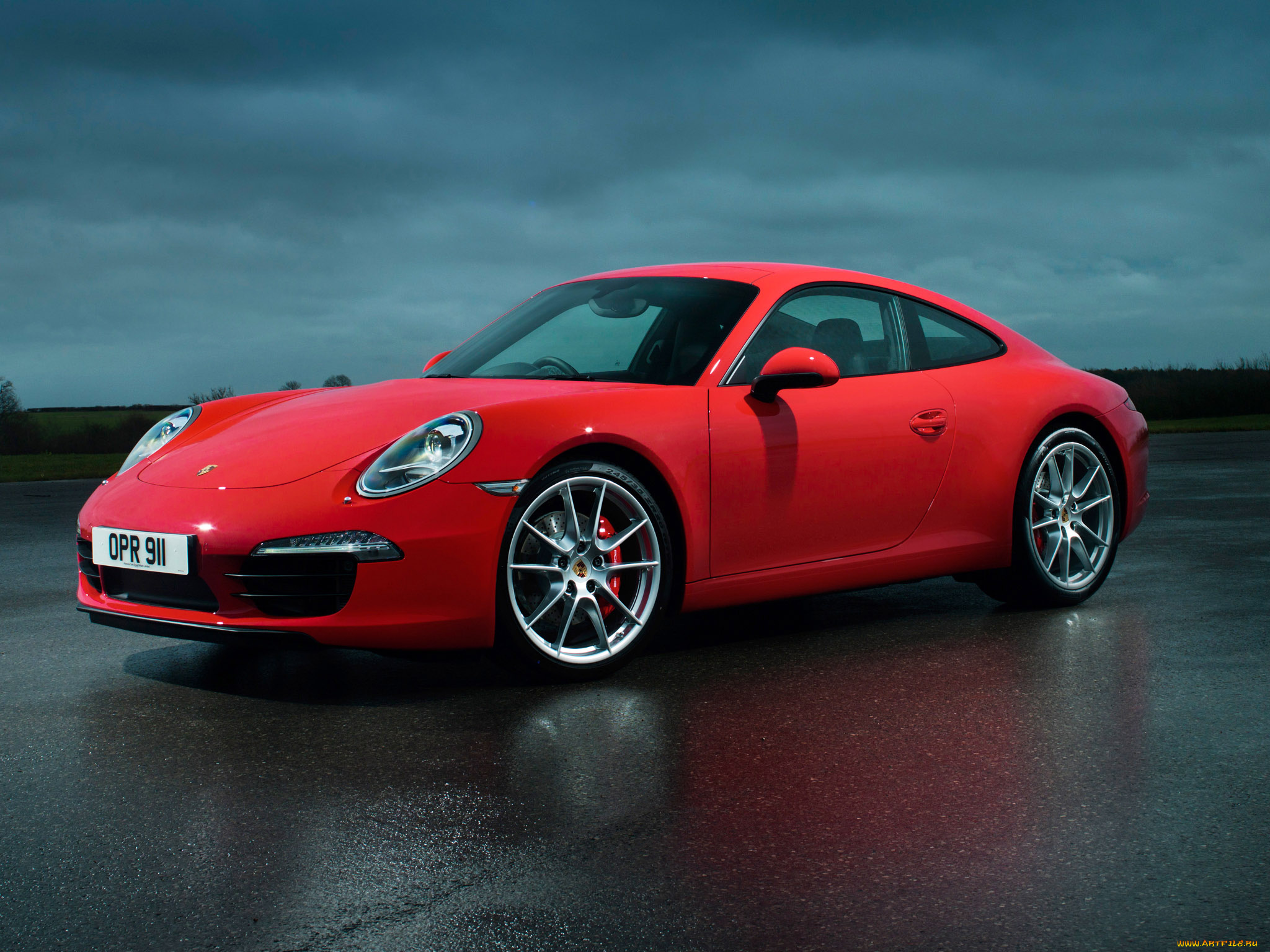 porsche, 911, carrera, s, coupe, 991, uk, 2011, автомобили, porsche, порше, красный