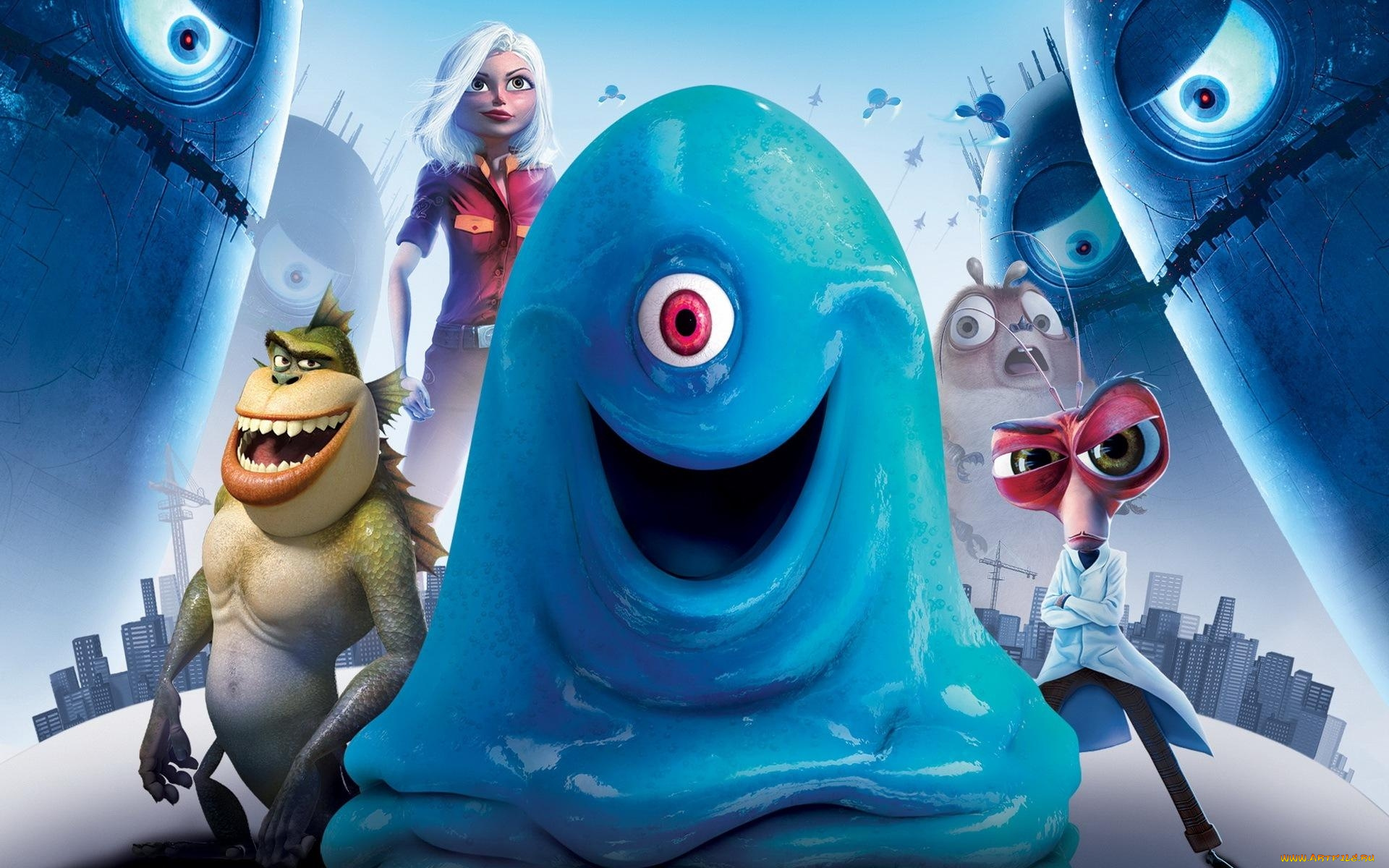 мультфильмы, монстры, против, пришельцев, monsters, vs, aliens