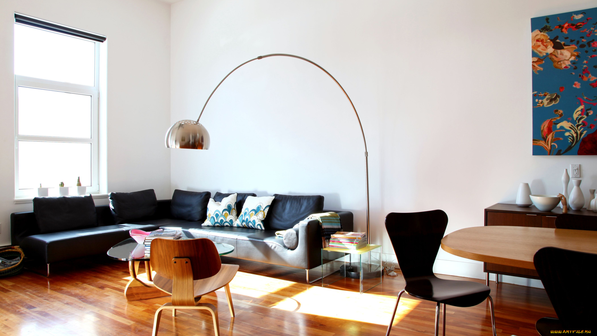 интерьер, гостиная, стулья, диван, лампа, минимализм