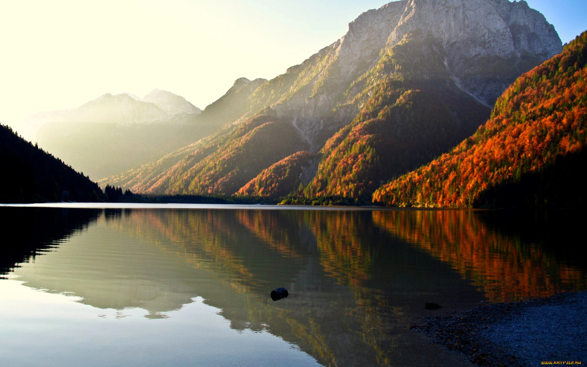 autumn, reflection, природа, реки, озера, горы, озеро, осень