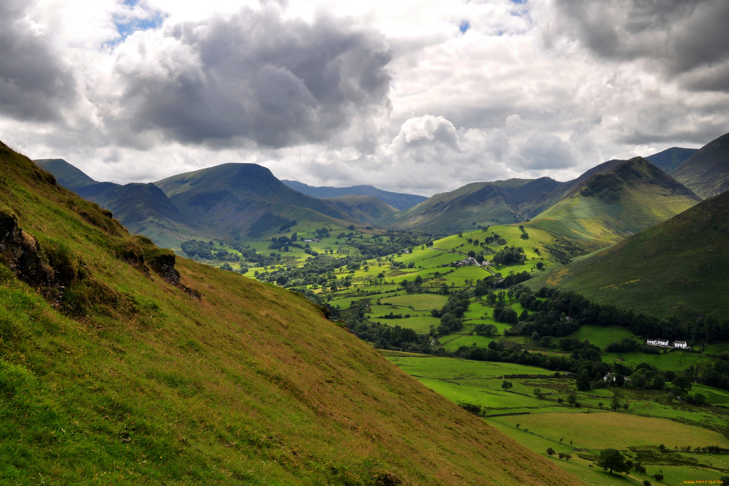 природа, горы, england, cumbria, the, lake, uk, district, national, park