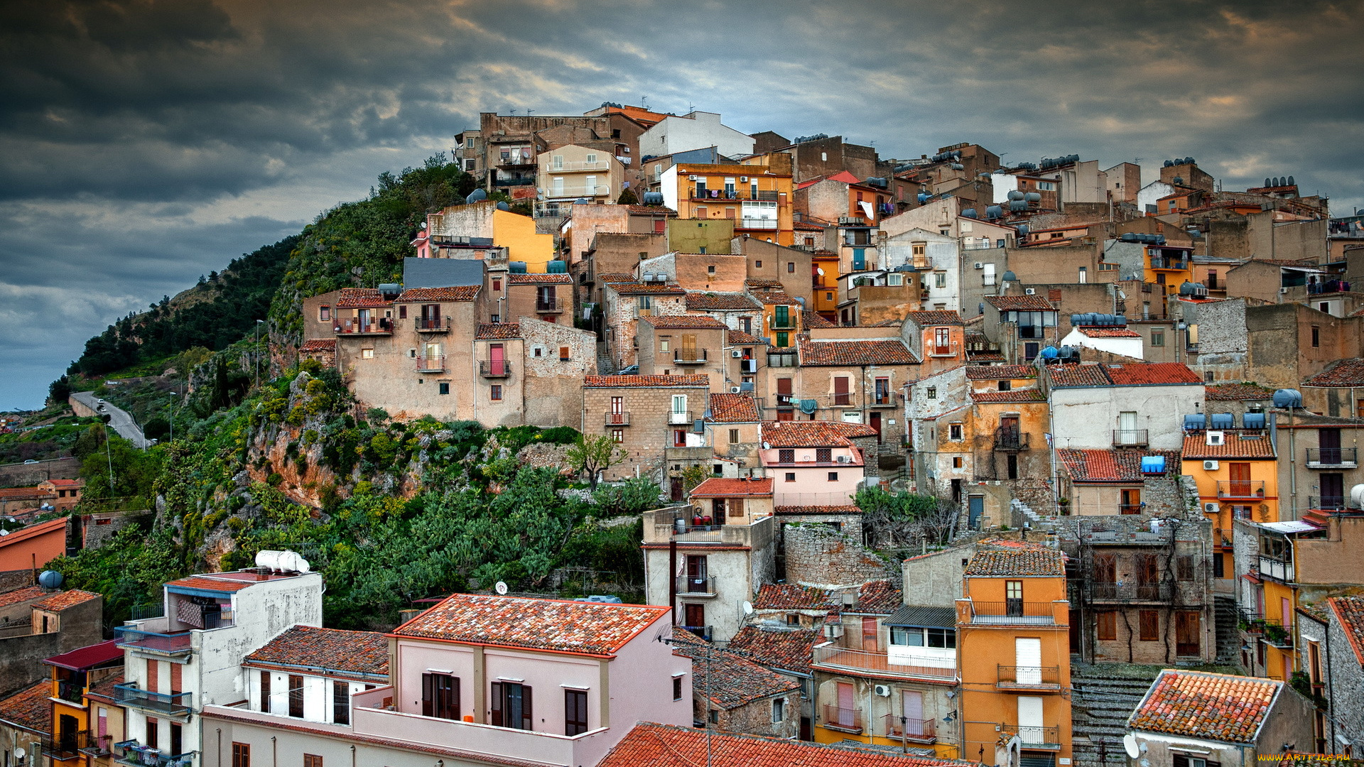 caccamo, sicily, italy, города, панорамы, каккамо, сицилия, италия