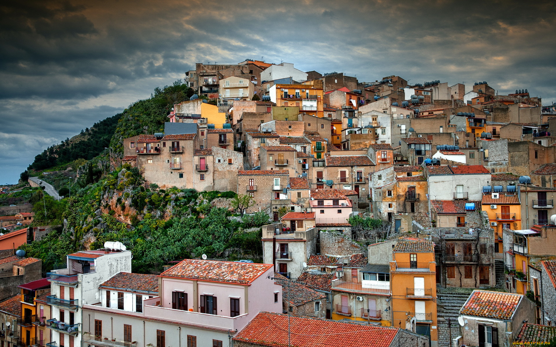 caccamo, sicily, italy, города, панорамы, каккамо, сицилия, италия