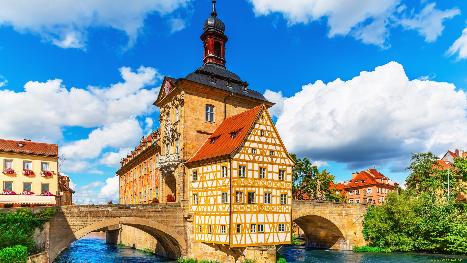 city, hall, , bamberg, , bavaria, , germany, города, -, мосты, германия, бавария, бамберг, bamberg, city, hall, regnitz, river, bavaria, germany, ратуша, мост, река, регниц