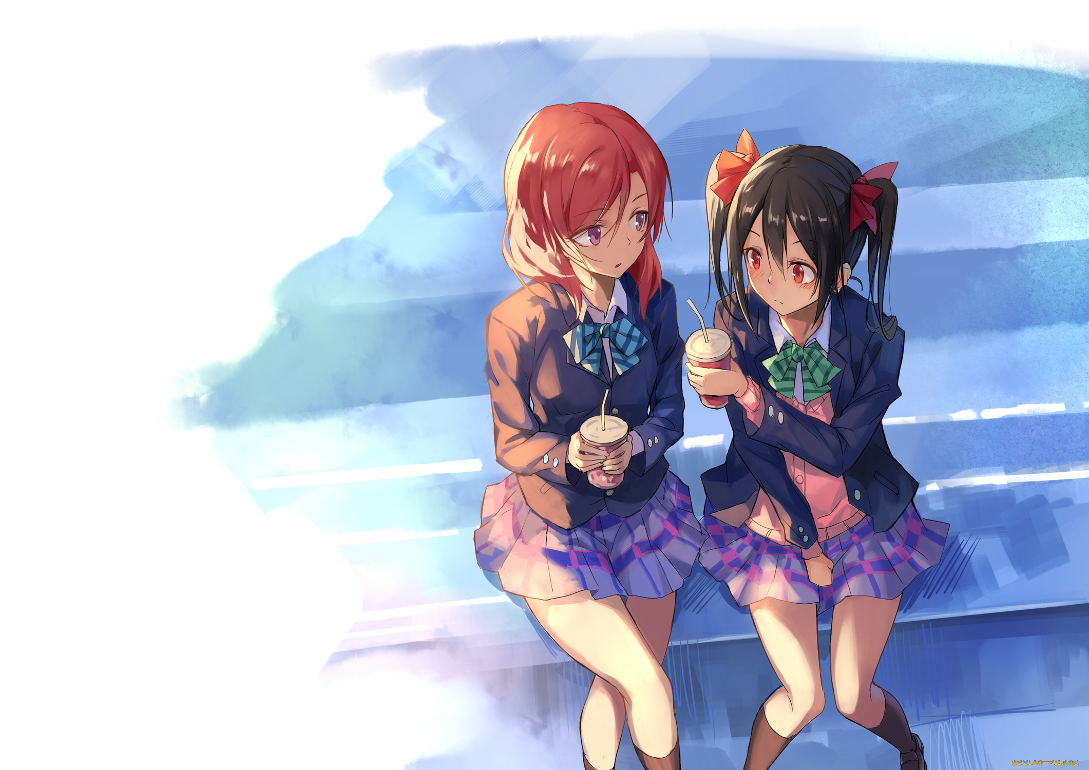 аниме, love, live, , school, idol, project, фон, взгляд, девушки