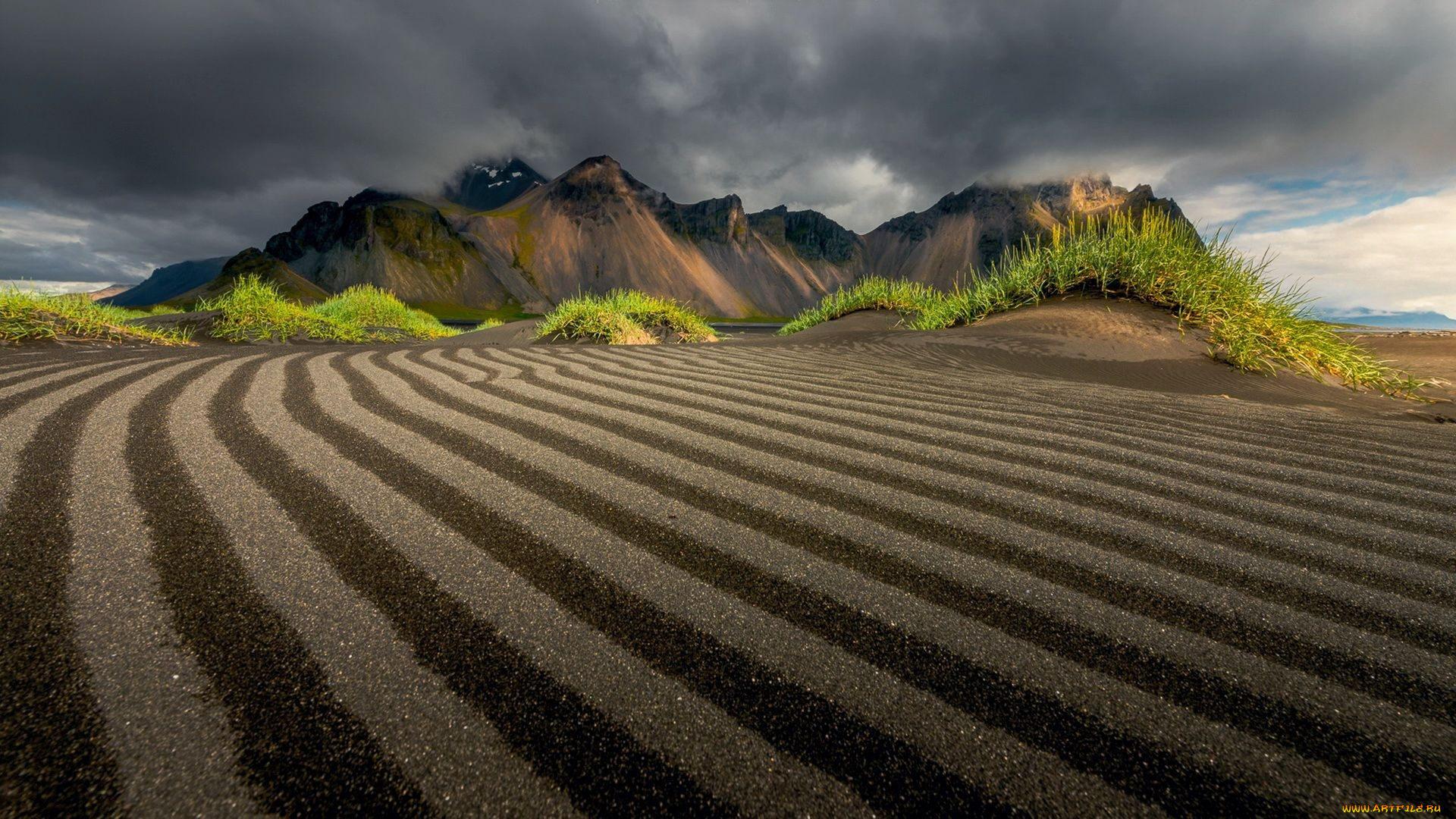 vestrahorn, mountain, iceland, природа, поля, vestrahorn, mountain