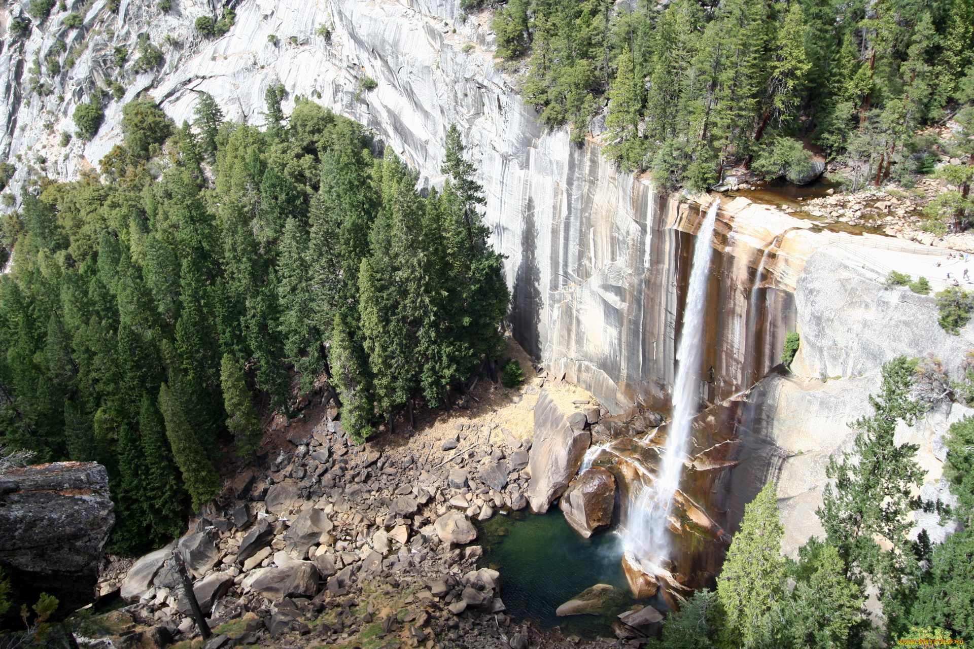 природа, водопады, vernal, fall, yosemite, national, park, usa, california