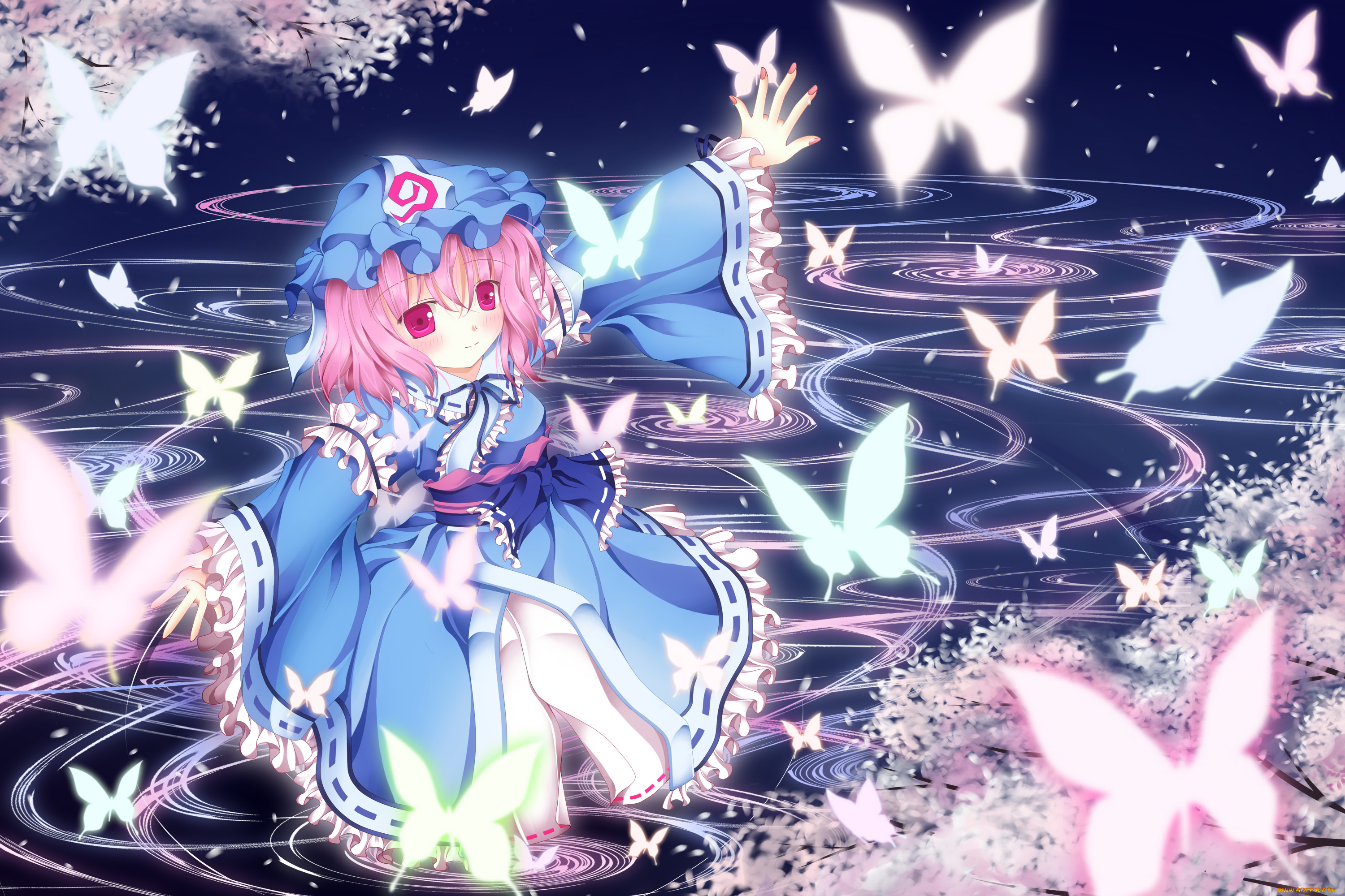 saigyouji, yuyuko, аниме, touhou