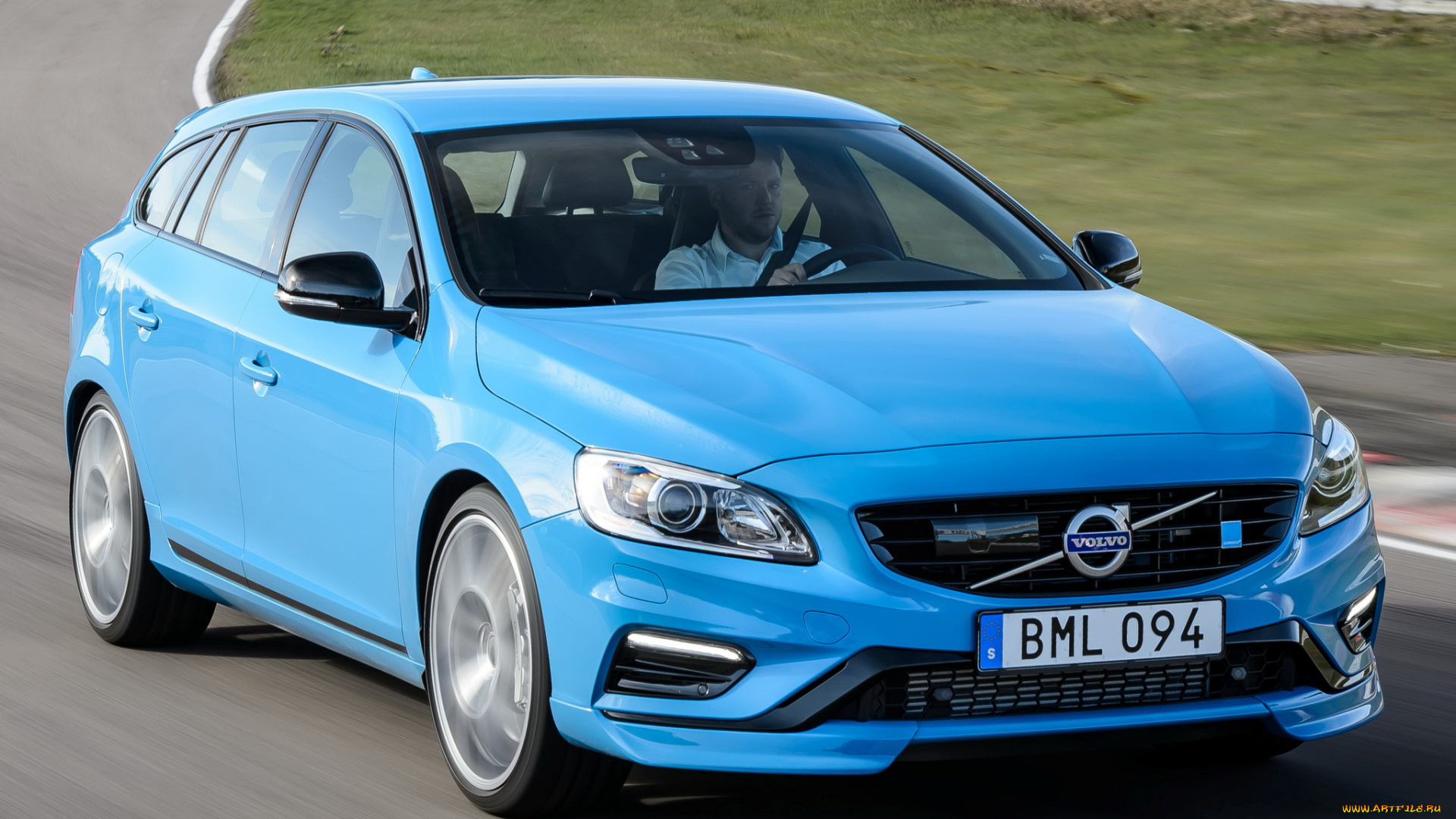 автомобили, volvo, v60, polestar, 2014г, синий