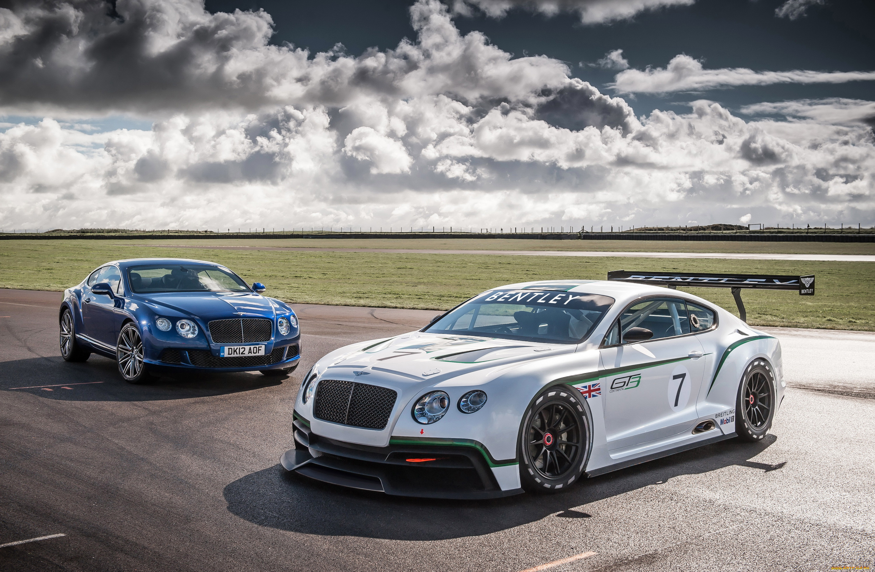 2012, bentley, continental, gt3, автомобили, bentley, синий, две, белый, continental