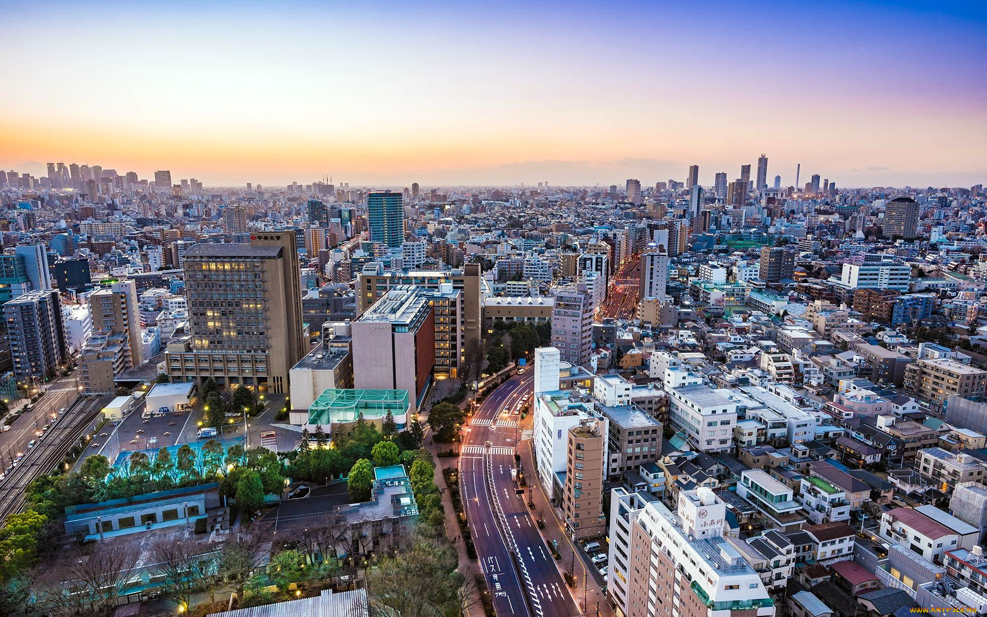 города, токио, , Япония, панорама