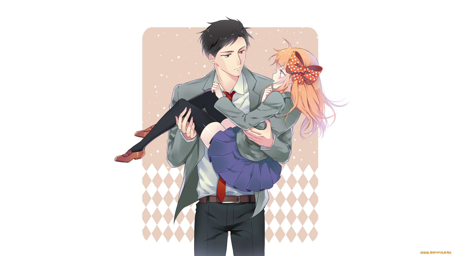 аниме, gekkan, shoujo, nozaki-kun, двое