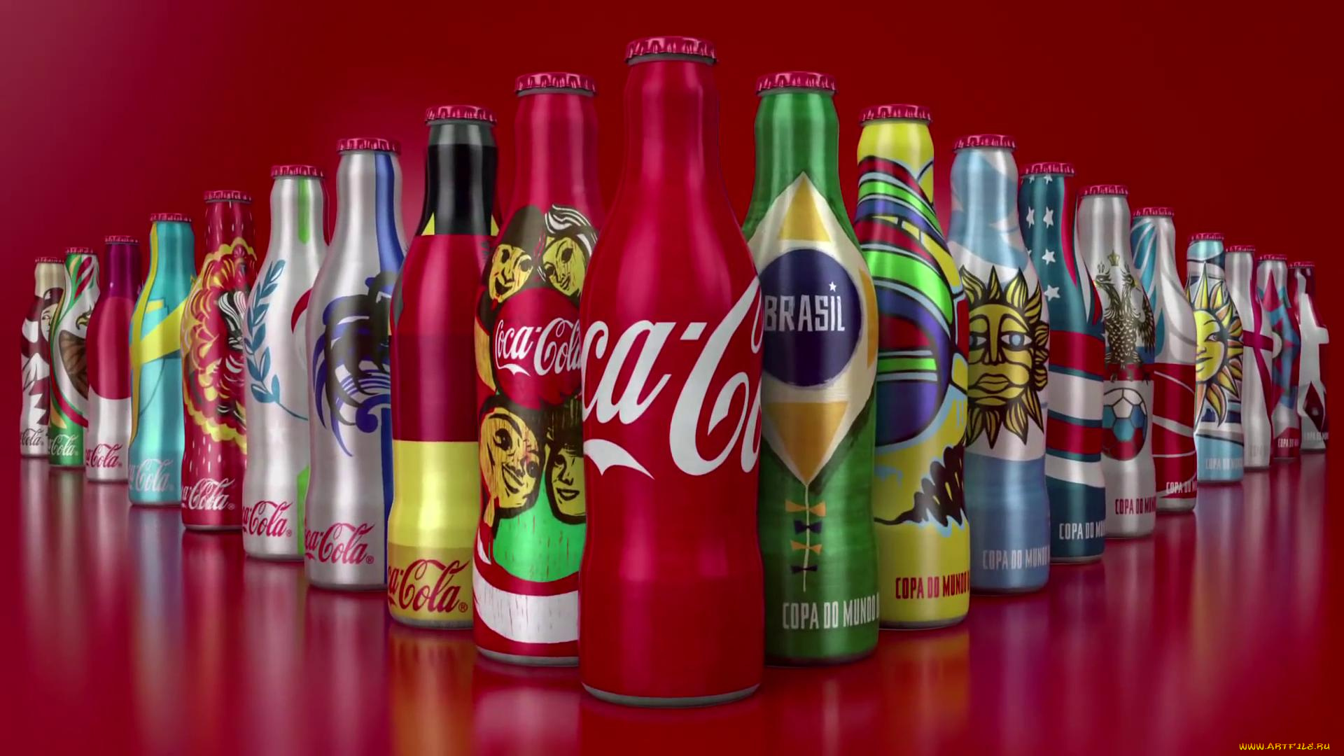 бренды, coca-cola, ряд, клин, бутылки, кока-кола, страны
