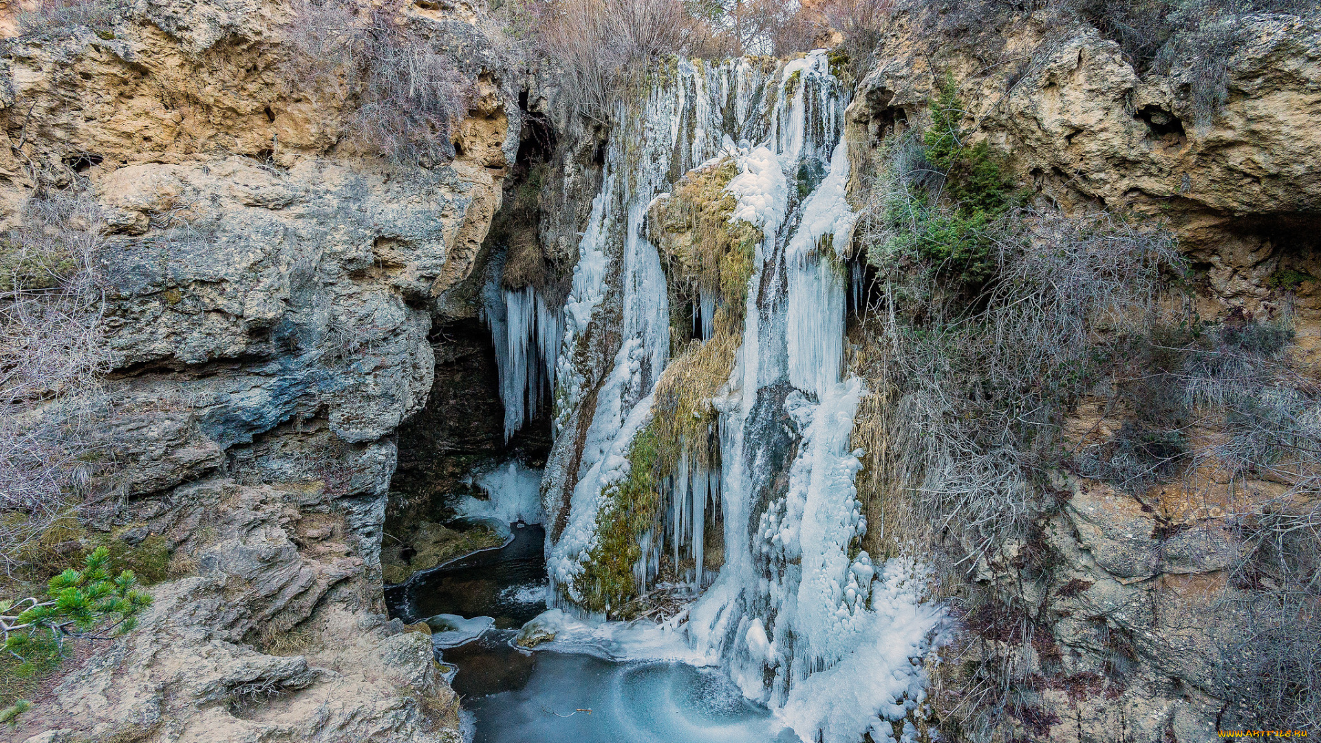 природа, водопады, река, лес, водопад