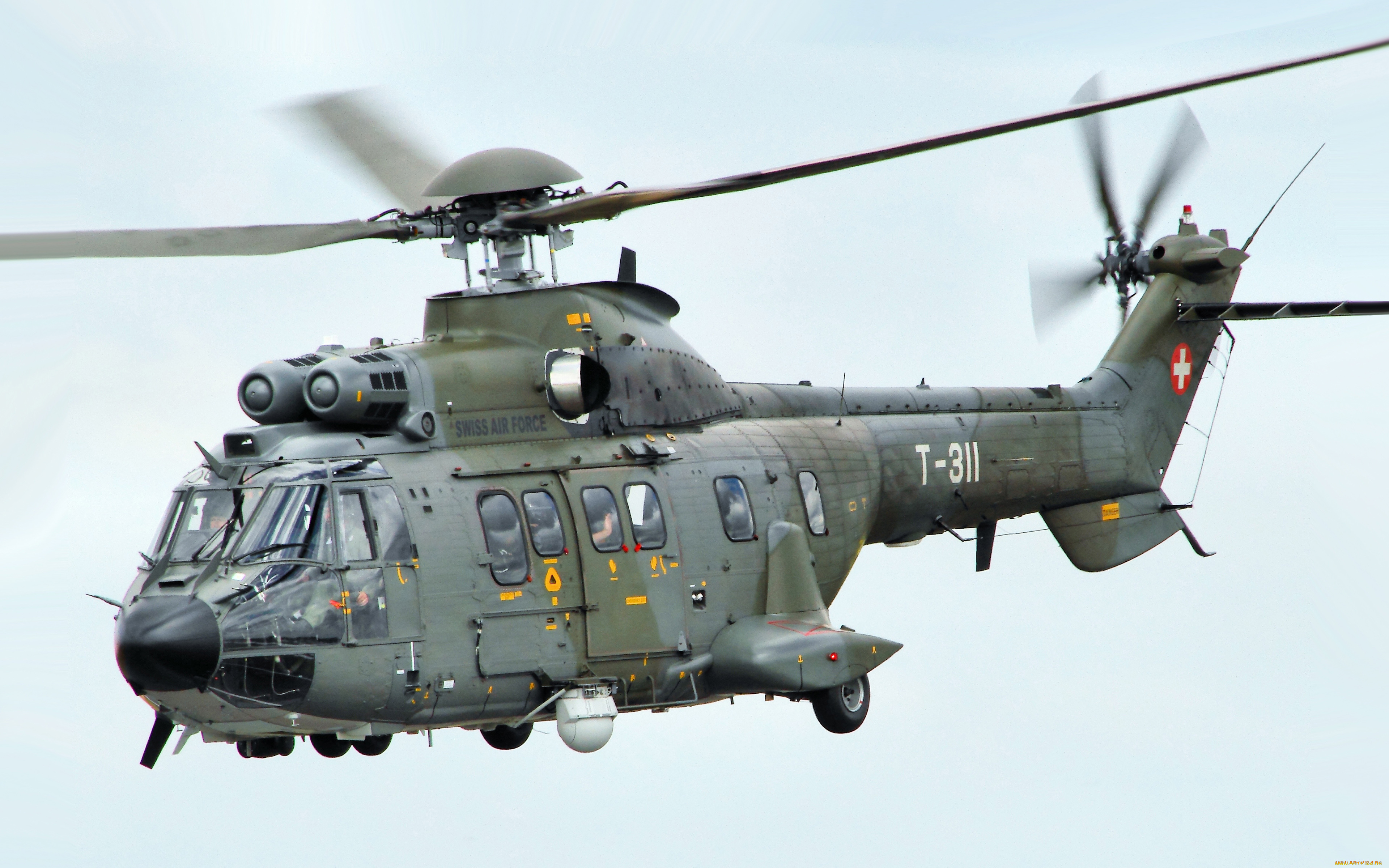 eurocopter, as332, super, puma, авиация, вертолёты, военно-воздушные, силы, швейцарии, военная, многоцелевой, вертолет