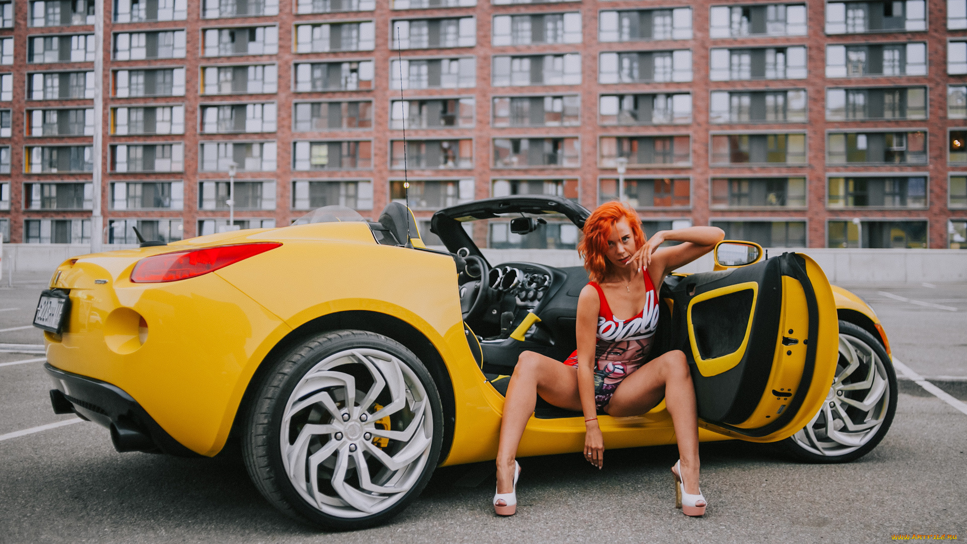 автомобили, -авто, с, девушками, pontiac, solstice