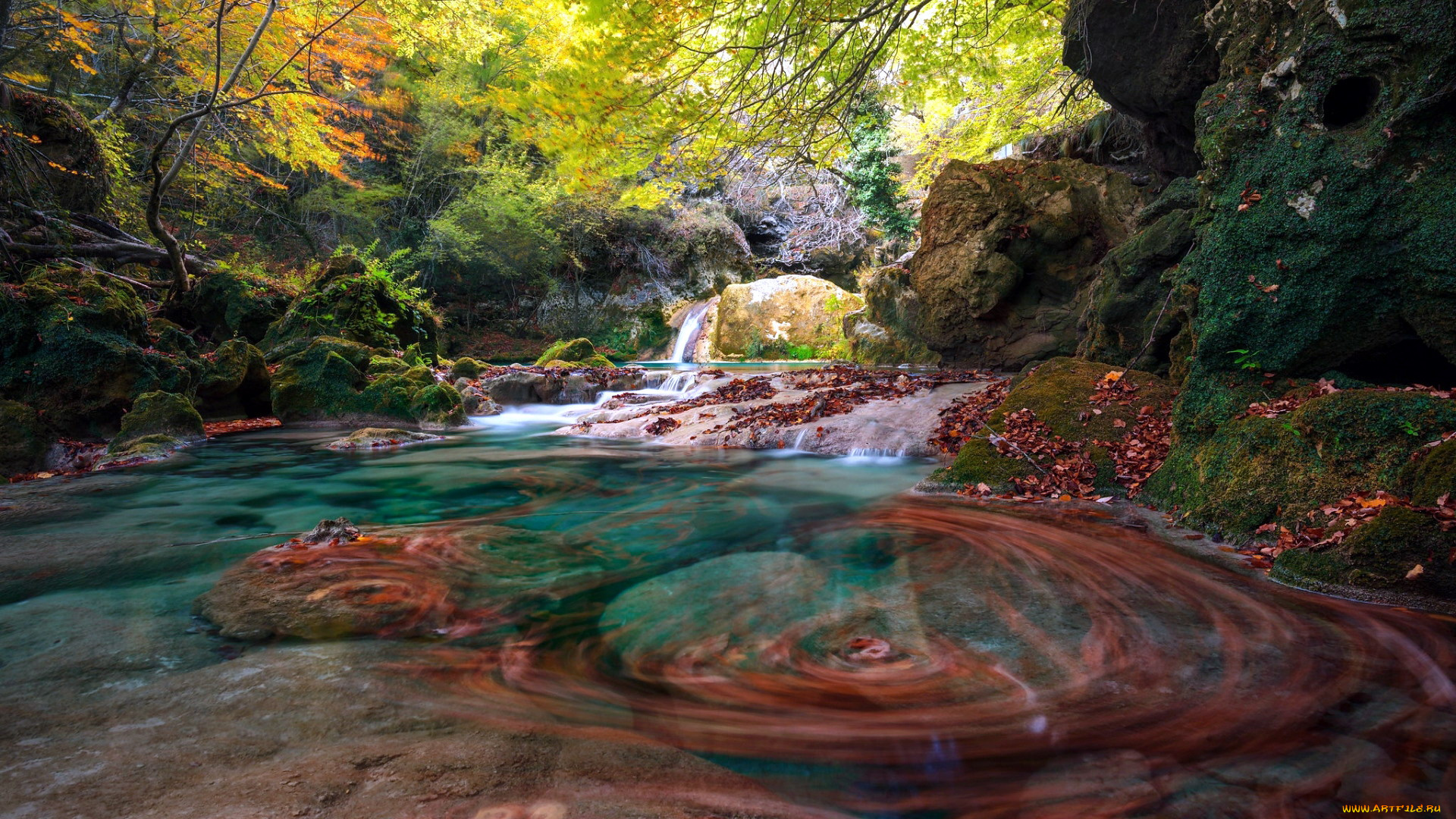 urederra, river, navarre, spain, природа, реки, озера, urederra, river