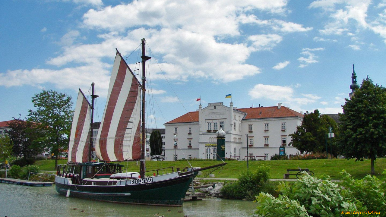 tulln, austria, города, здания, дома