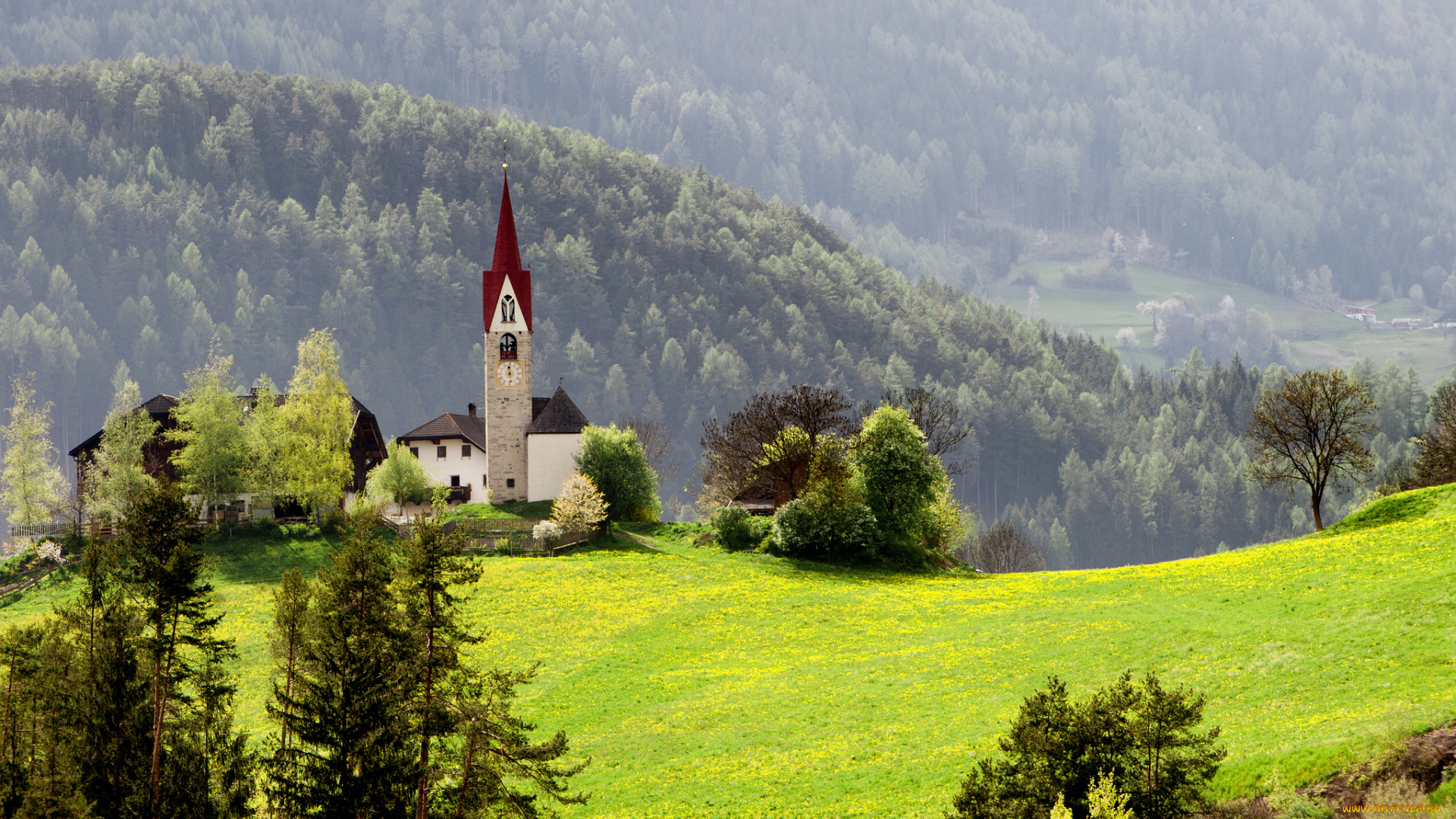 otztal, austria, города, пейзажи, церковь