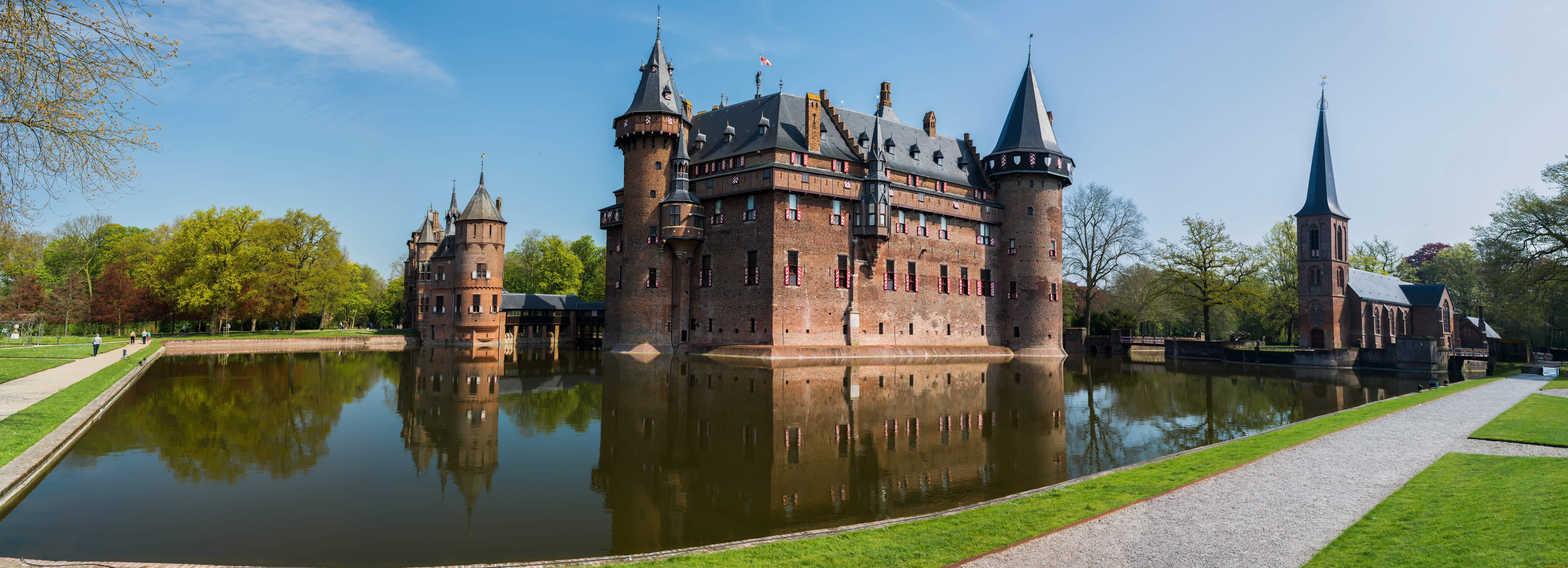 города, дворцы, замки, крепости, kasteel, de, haar, нидерланды, haarzuilens, netherlands