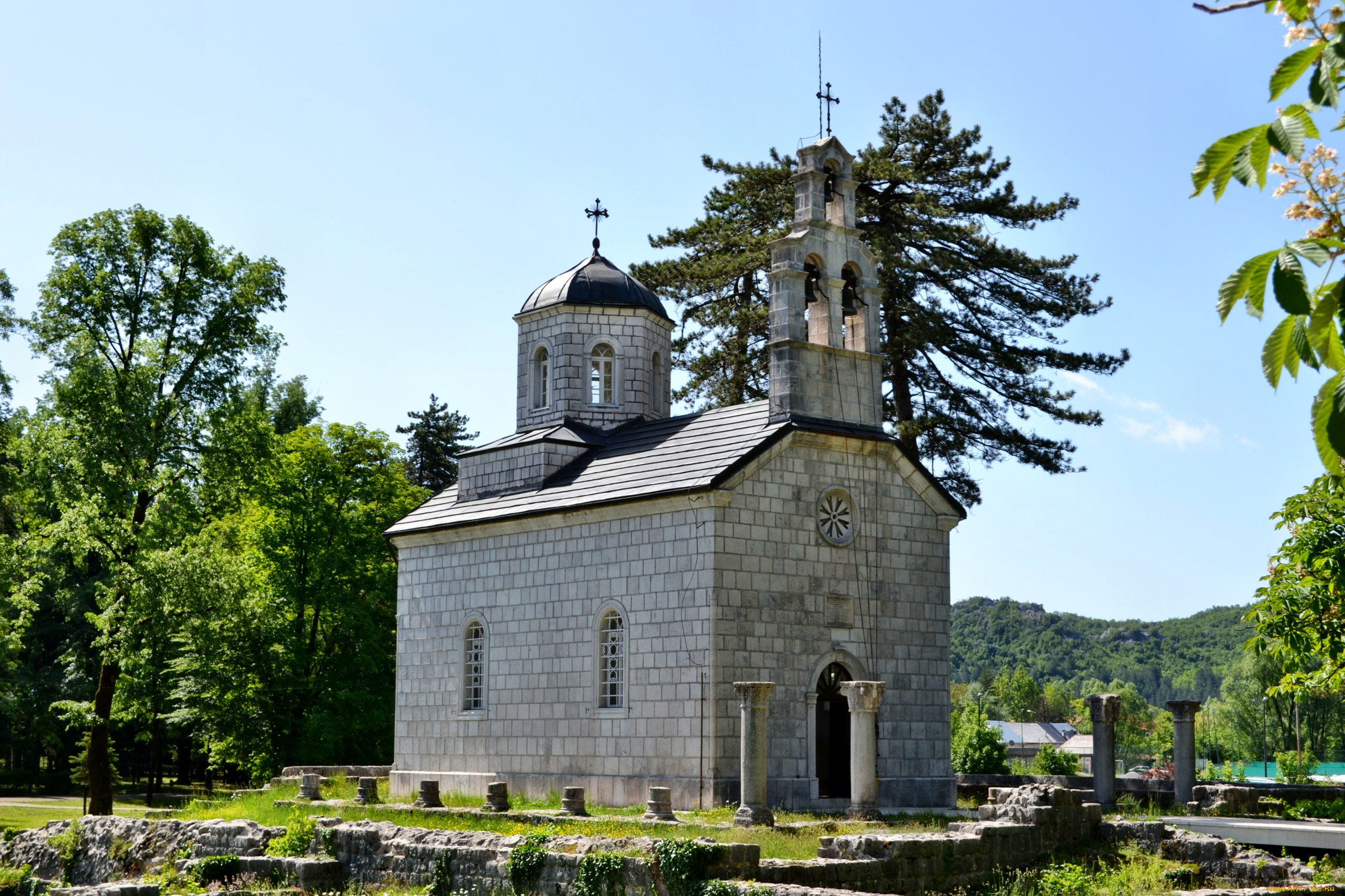 Черногория, цетине, города, православные, церкви, монастыри, горы, парк, церковь