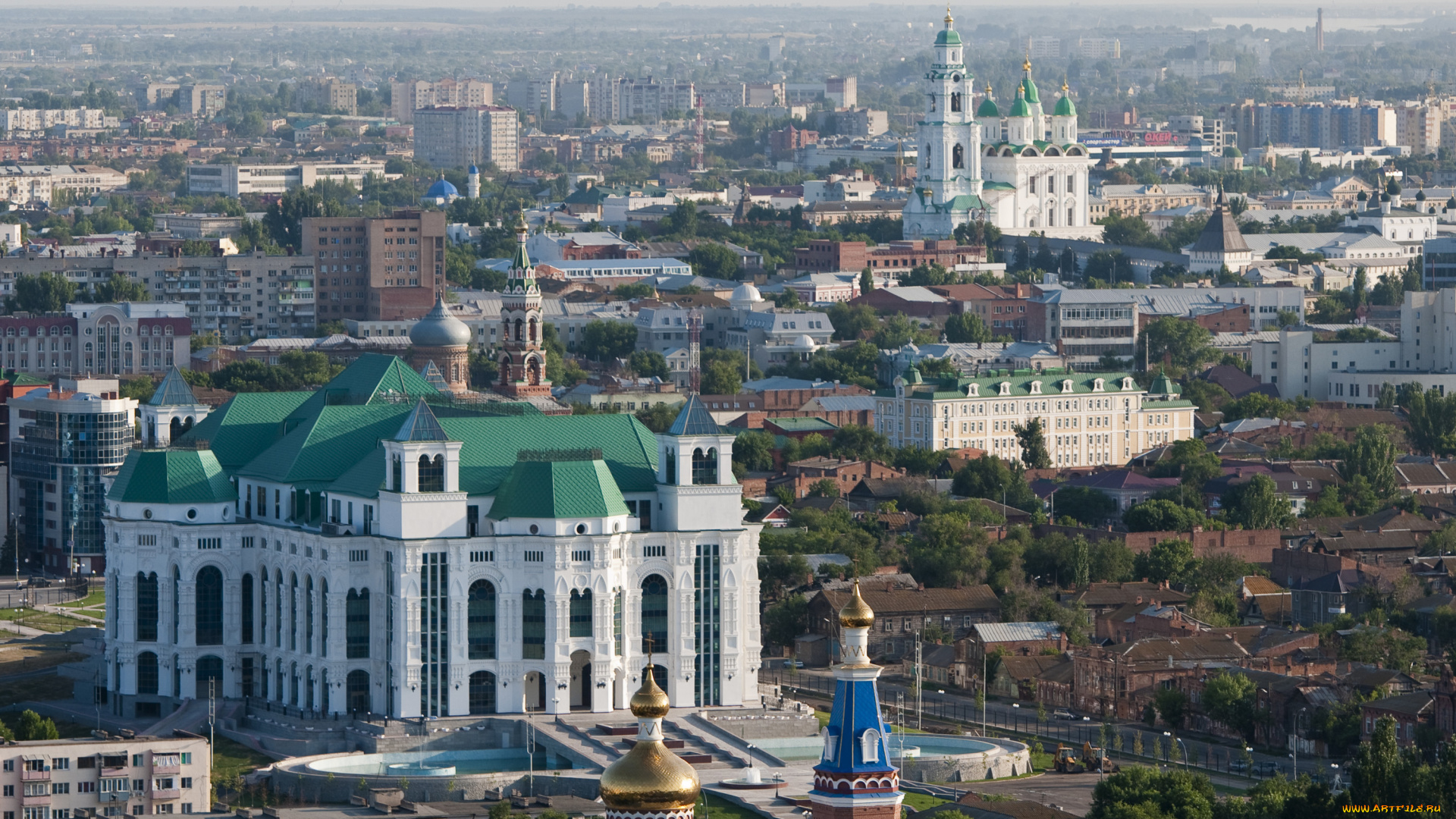 астрахань, города, -, панорамы, панорама