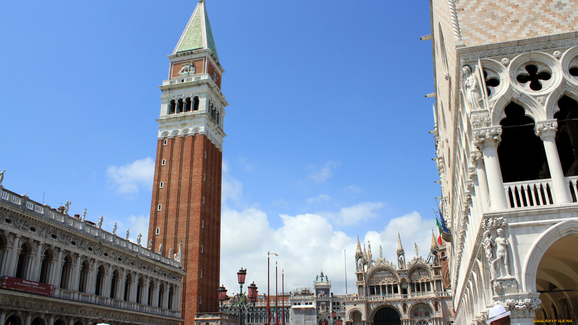 города, венеция, , италия, ажурные, здания, туристы