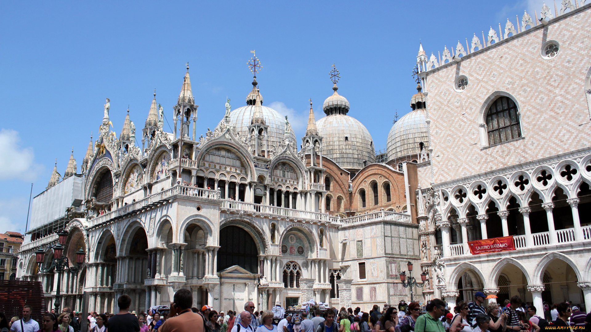 города, венеция, , италия, собор, туристы