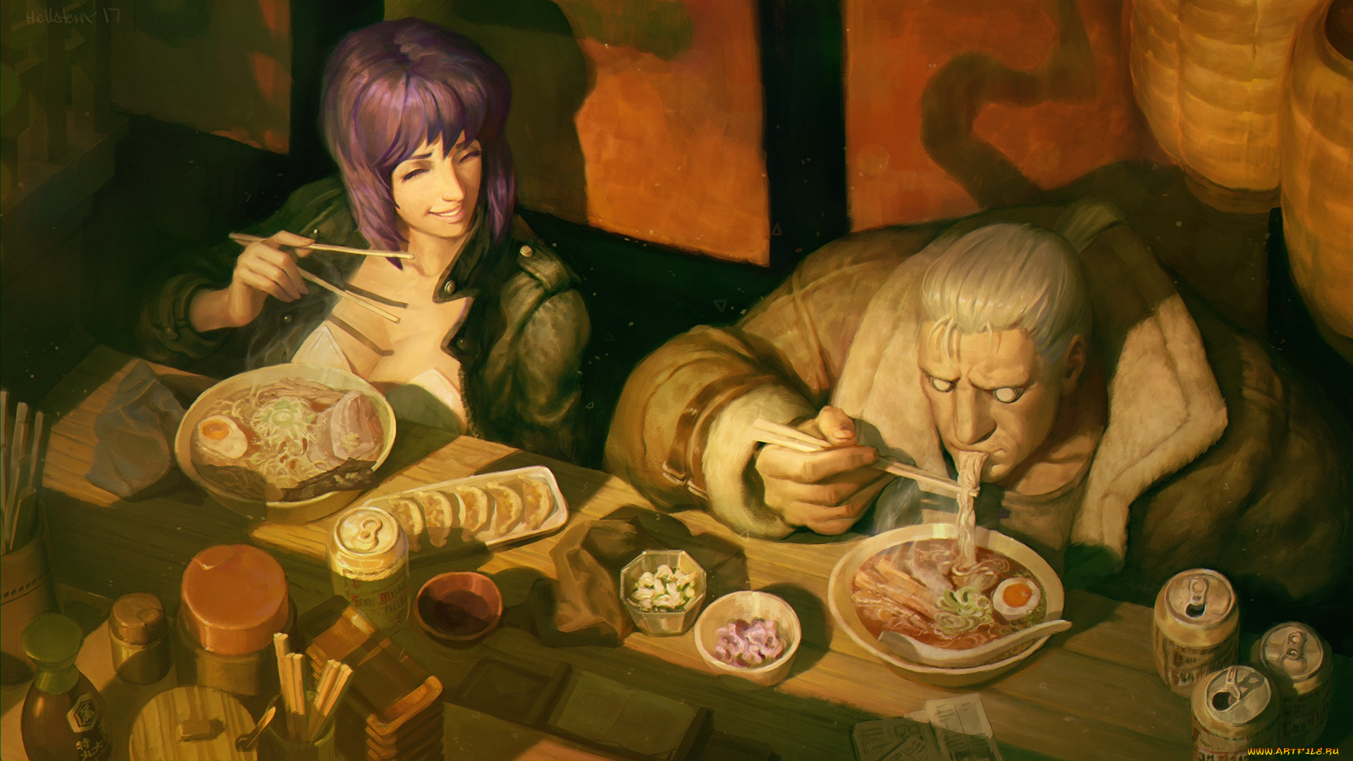 аниме, ghost, in, the, shell, batou, motoko, kusanagi, ghost, in, the, shell, art, major