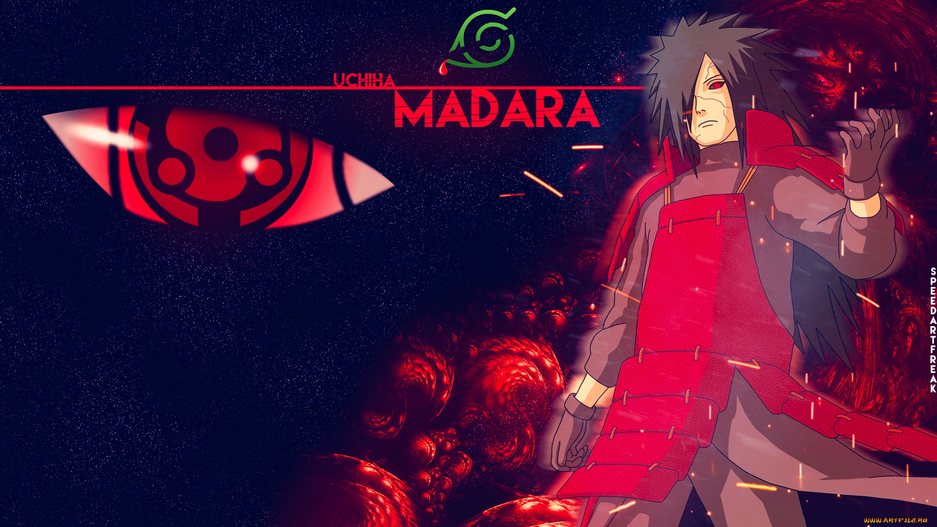 аниме, naruto, shippuuden, uchiha, madara, sharingan