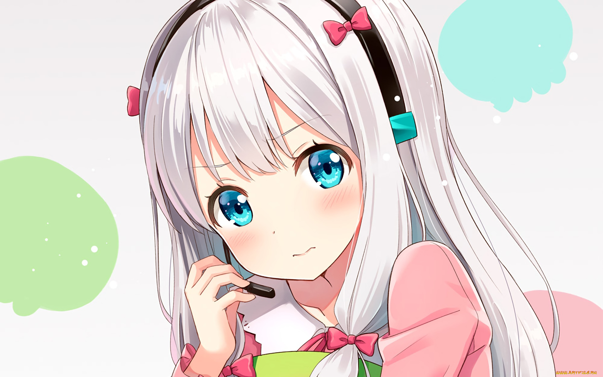 аниме, eromanga-sensei, девушка, взгляд, фон