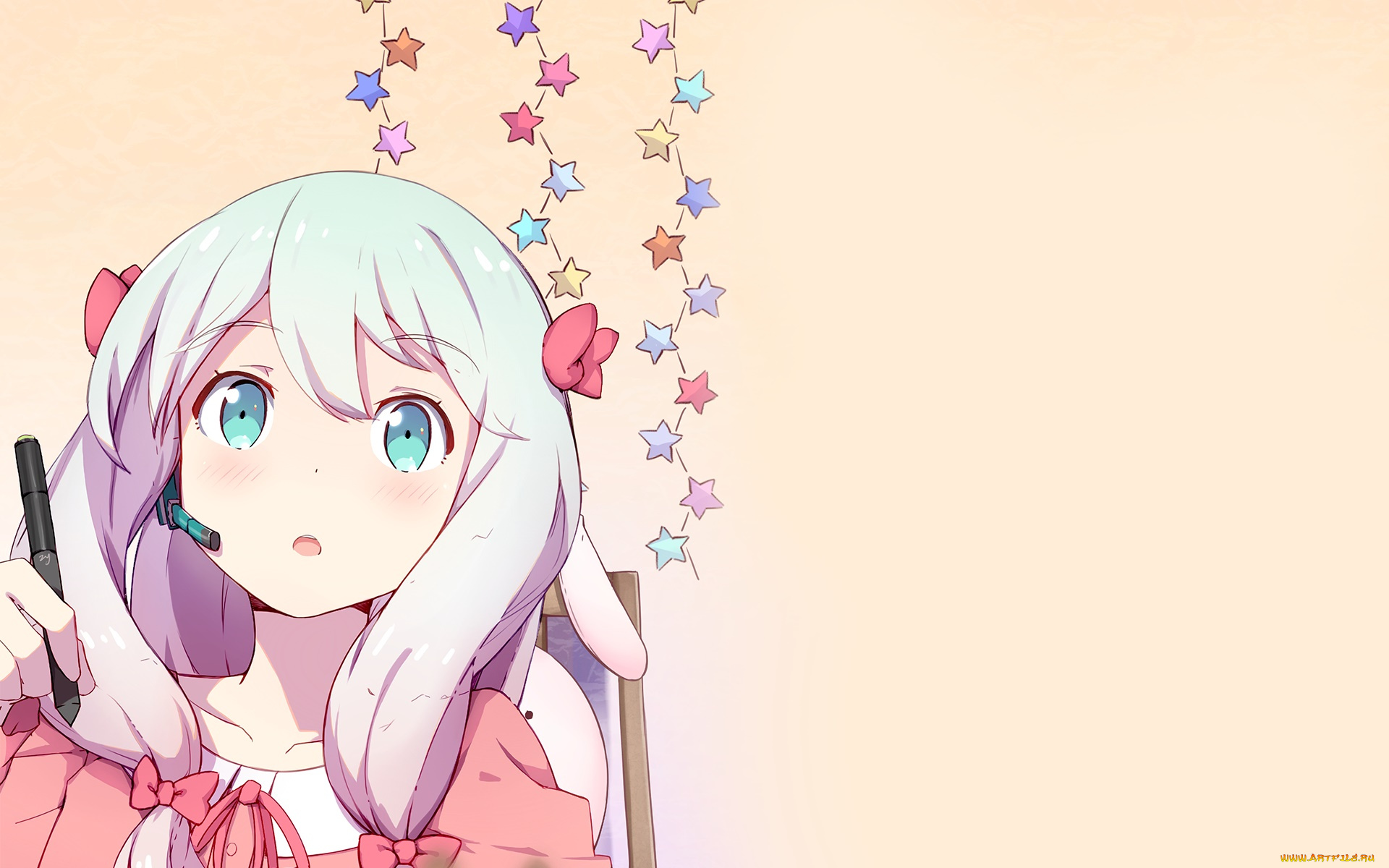 аниме, eromanga-sensei, девушка, взгляд, фон