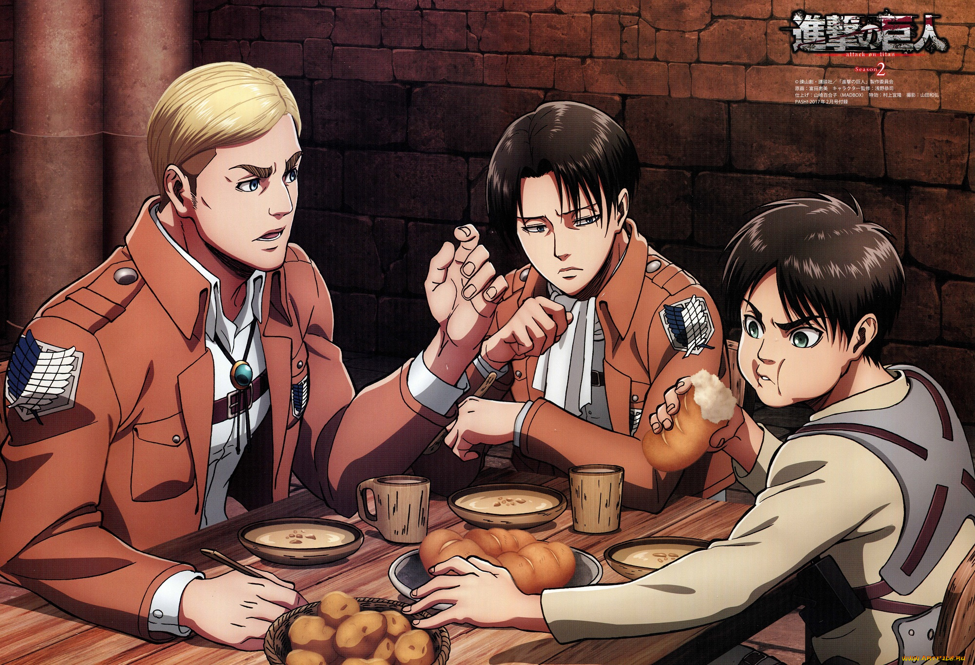 аниме, shingeki, no, kyojin, атака, титанов